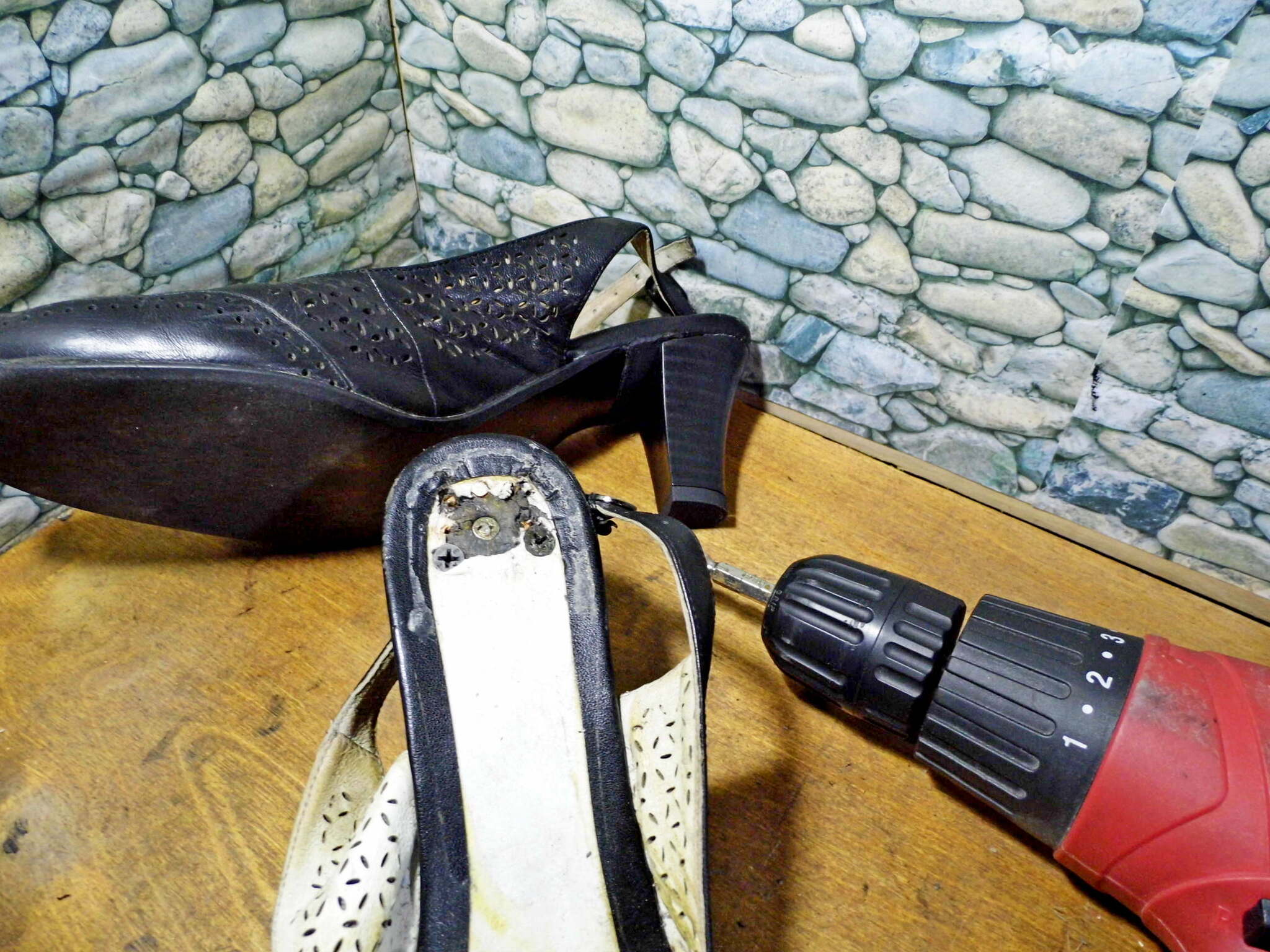 Replacing the heel with a lower one - My, Shoe repair, Shoes, Longpost