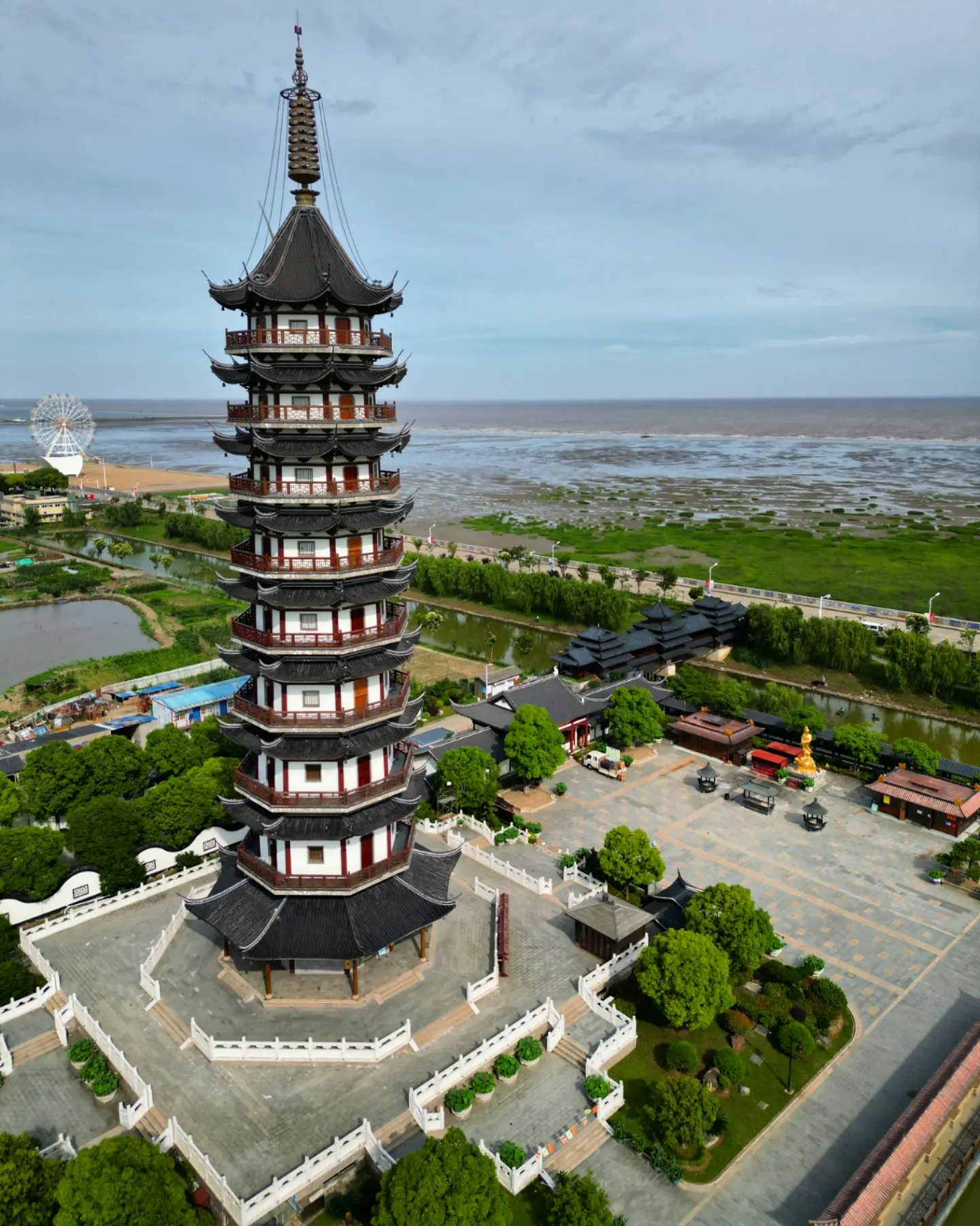 Guanyin Temple in east China Sea - My, China, Video, Drone, Dji, The photo, Buddhism, Asia, Youtube, Longpost