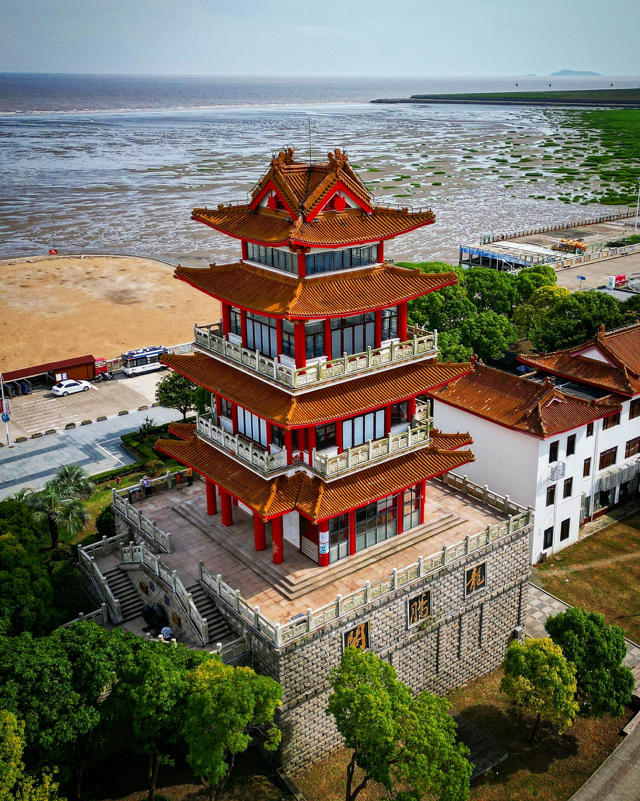 Guanyin Temple in east China Sea - My, China, Video, Drone, Dji, The photo, Buddhism, Asia, Youtube, Longpost