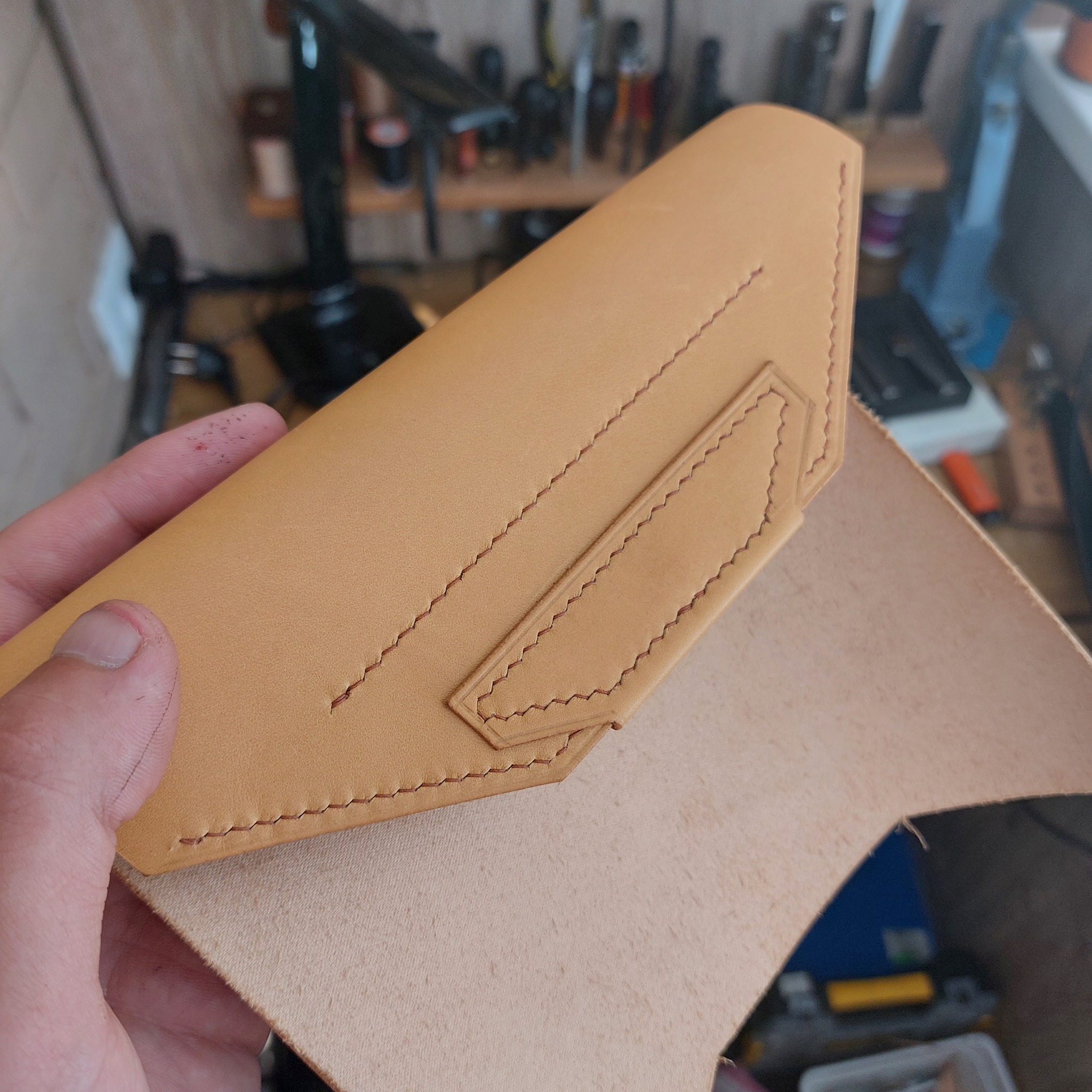 Probably a women's wallet - My, Wallet, Leather, Natural leather, Handmade, Hand seam, Kozhevnikov, With your own hands, Longpost