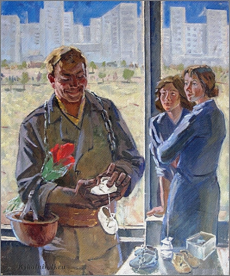 A son is born 1979 - Painting, Painting, Art, the USSR