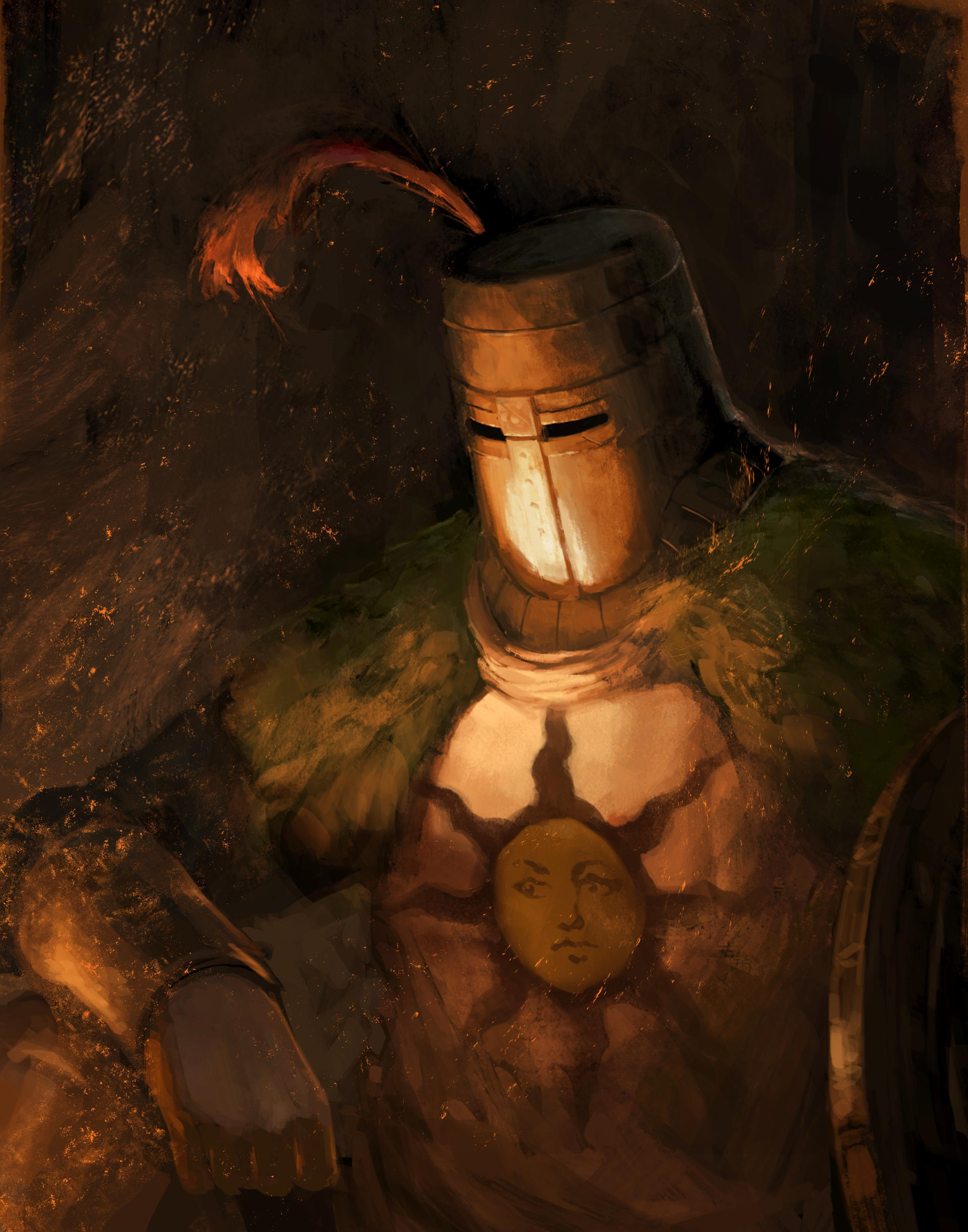 In the firelight - Drawing, Dark souls, Solaire of astora, Knights, Art