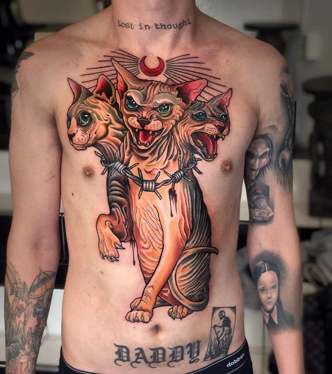 Juicy-acid neo-traditional to you :3 - Tattoo, , Body modification, Anime, cat, Longpost