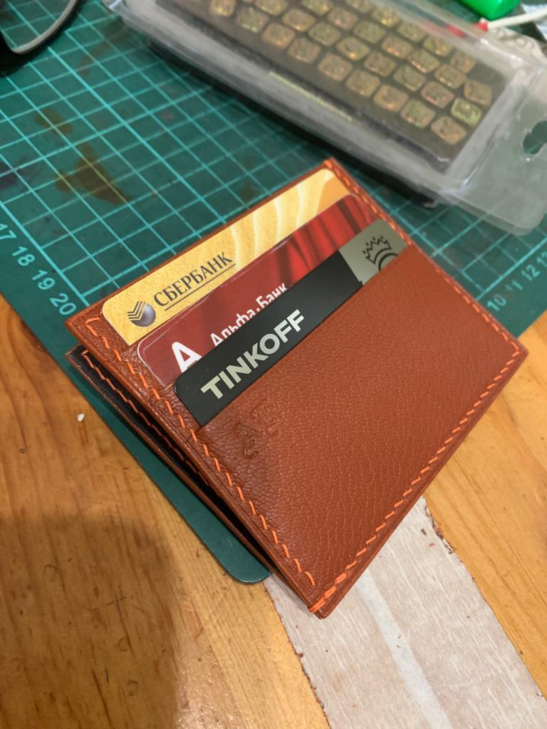 Reply to the post On the topic of the day 2. Tinkoff - My, Leather, Reply to post, Longpost, Needlework with process, Cardholder, Leather products, Natural leather