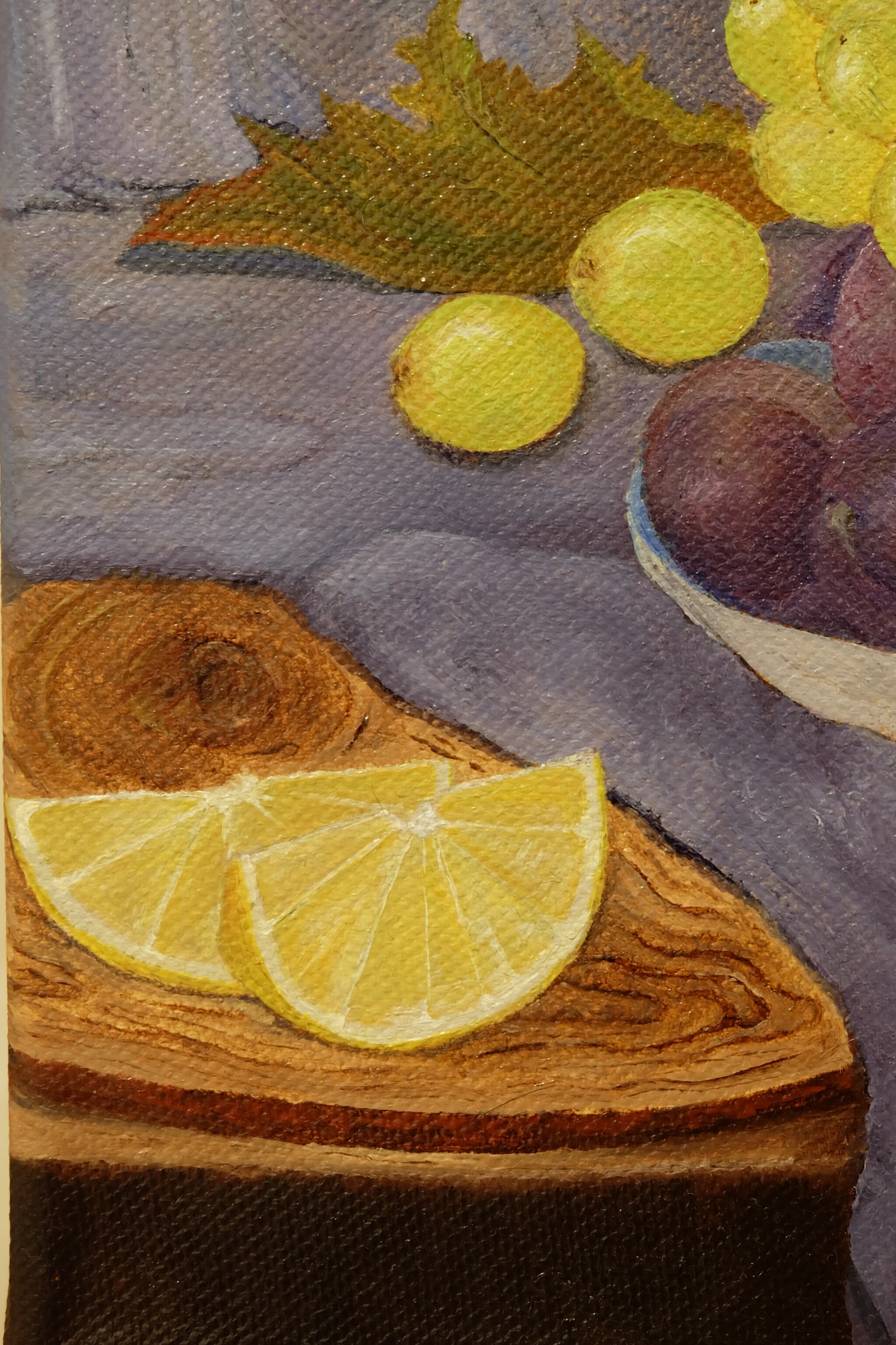 Still life with grapes and lemons - My, Artist, Oil painting, Painting, Painting, Art, Still life, Oil paints, Self-taught artist, Beginner artist, Modern Art, Realism, Longpost