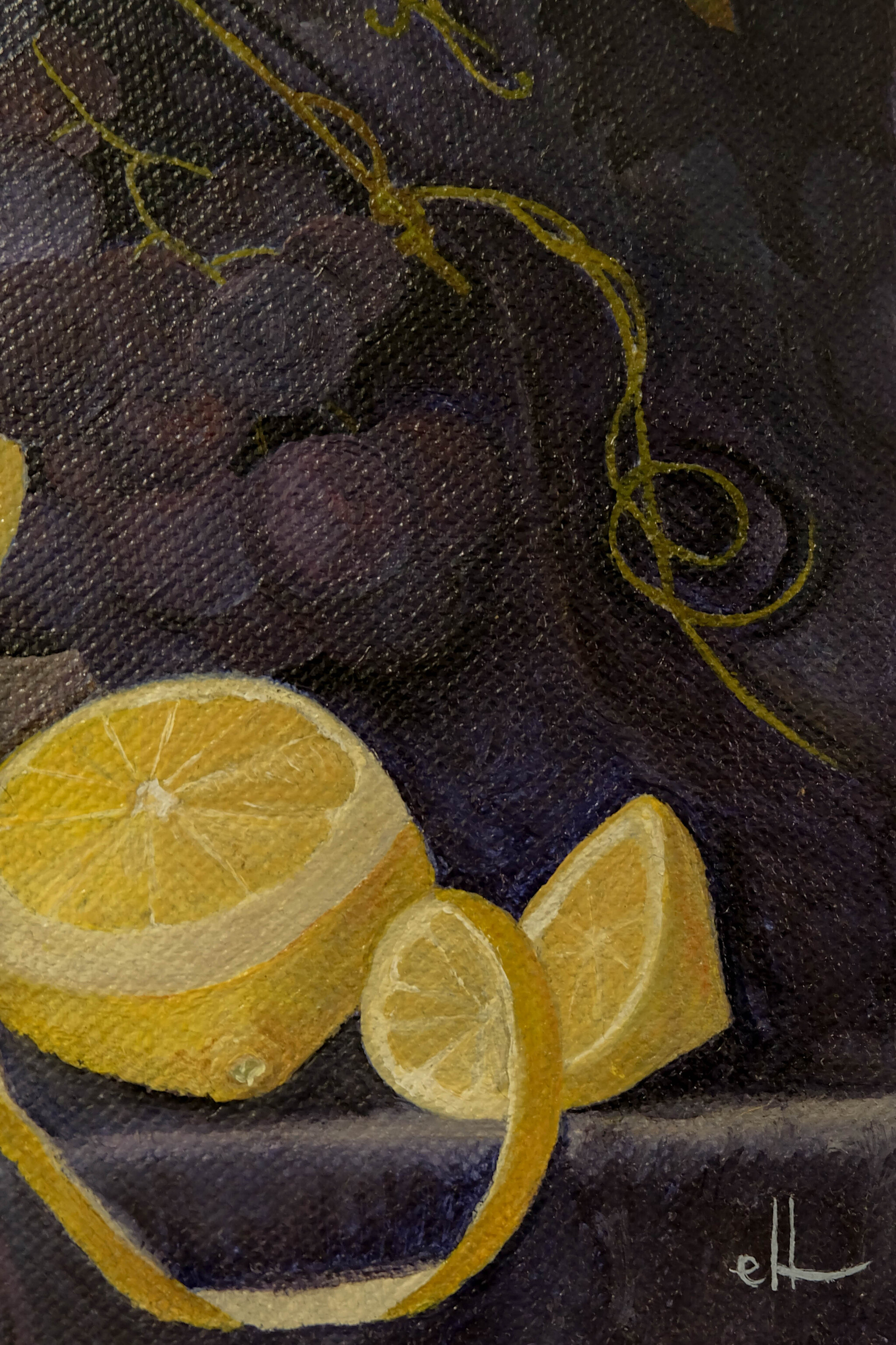 Still life with grapes and lemons - My, Artist, Oil painting, Painting, Painting, Art, Still life, Oil paints, Self-taught artist, Beginner artist, Modern Art, Realism, Longpost