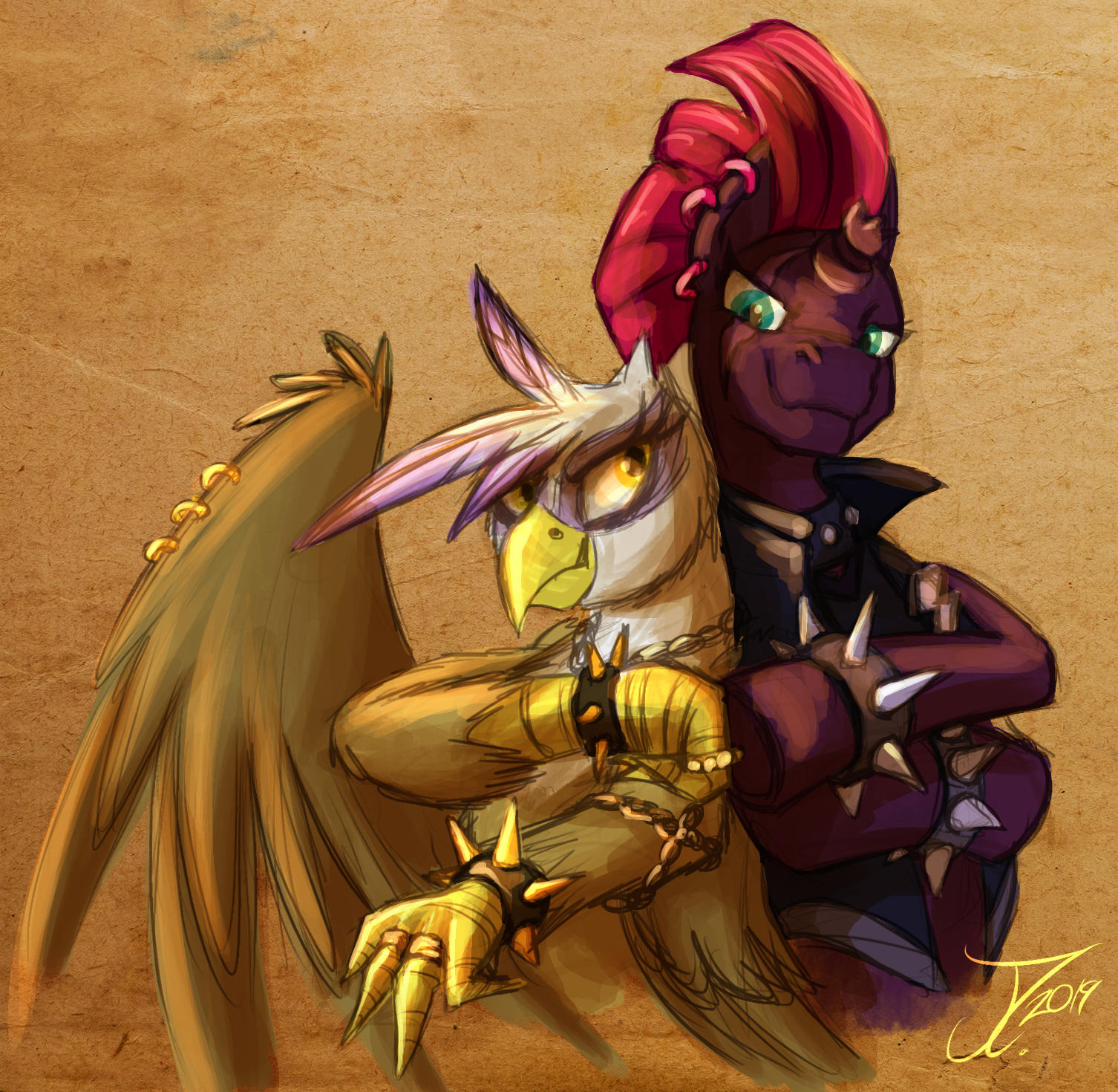 Крутышки - Арт, My Little Pony, PonyArt, Tempest Shadow, Gilda