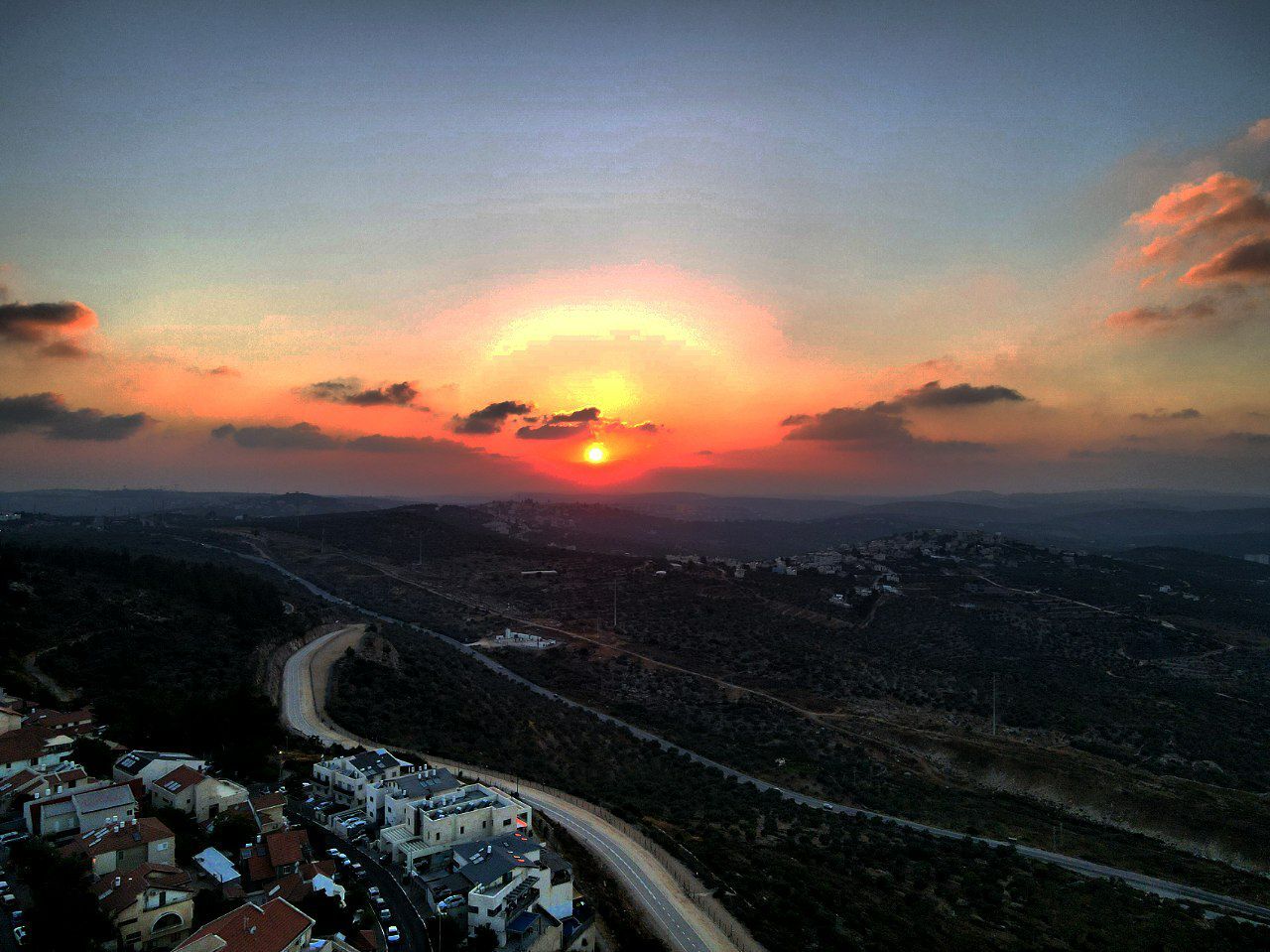 Sunset in Ariel - My, Ariel, Israel, Drone, The photo, Sunset