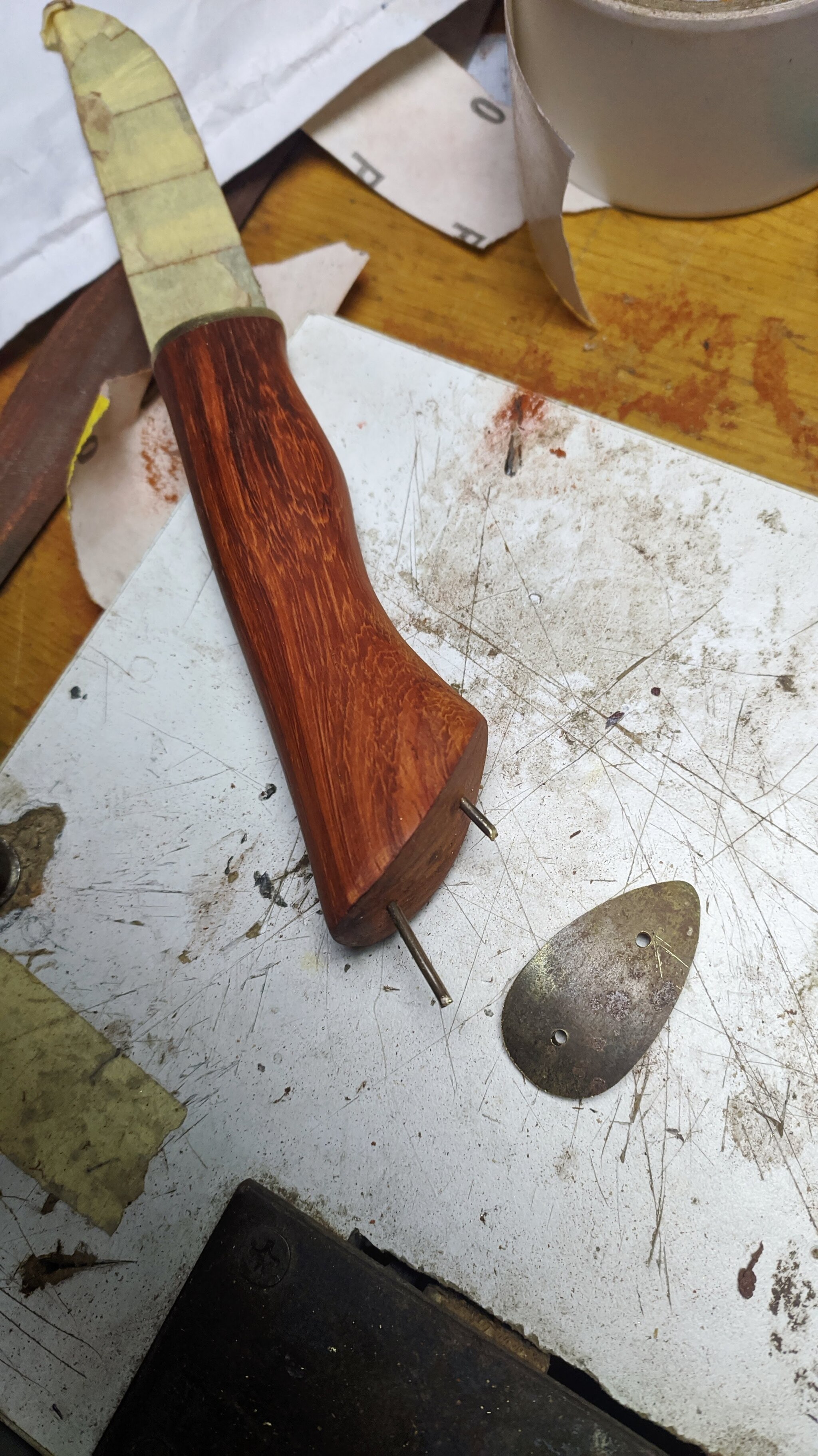 made a knife - My, Needlework with process, Knife, X12MF, Woodworking, Metalworking, Natural leather, Male, Knife makers, All beaver, Longpost