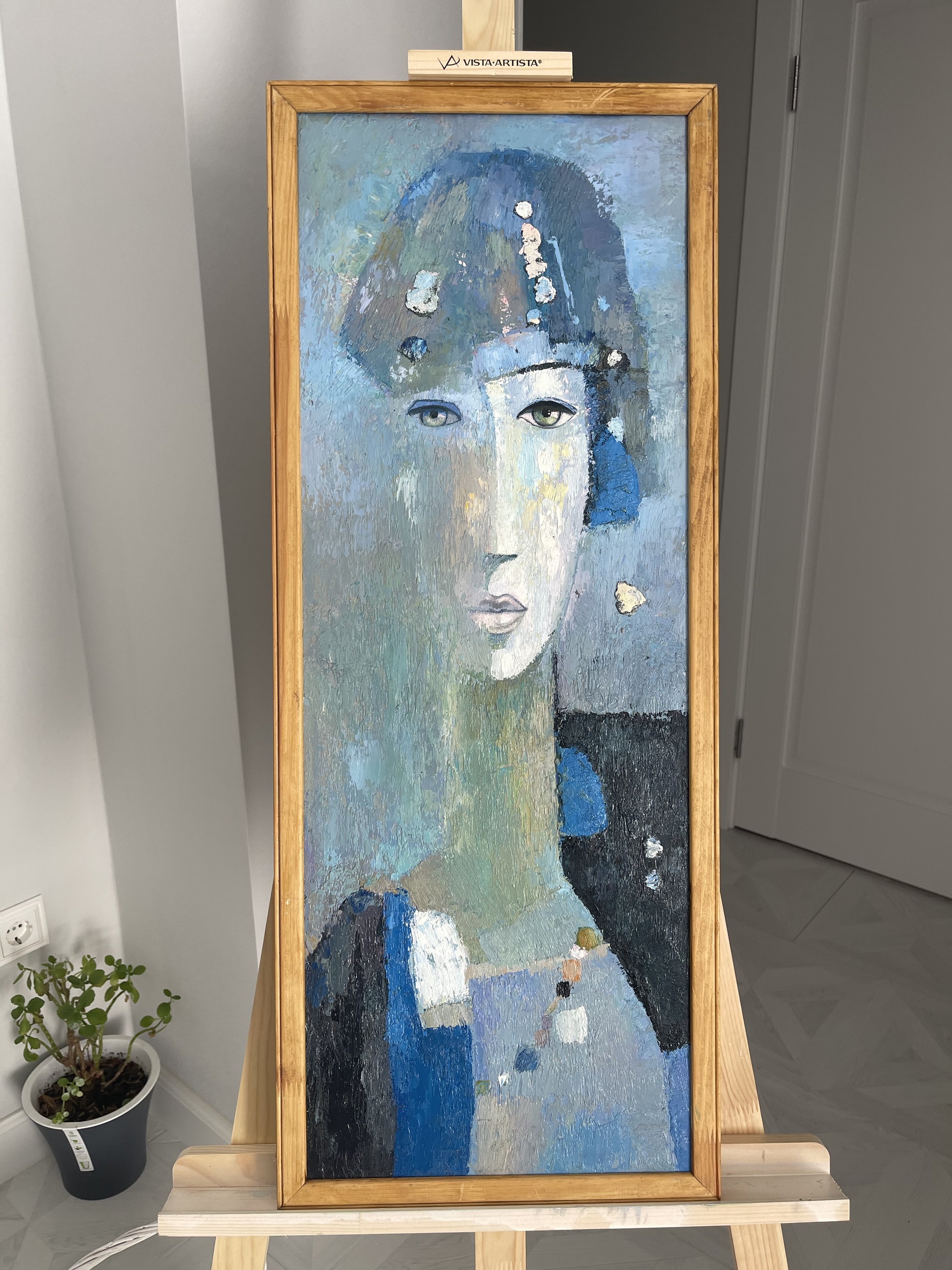 The woman in Blue. Canvas/ oil. 30x80. 2017 - Моё, The Canvas, Картина маслом, Speed painting