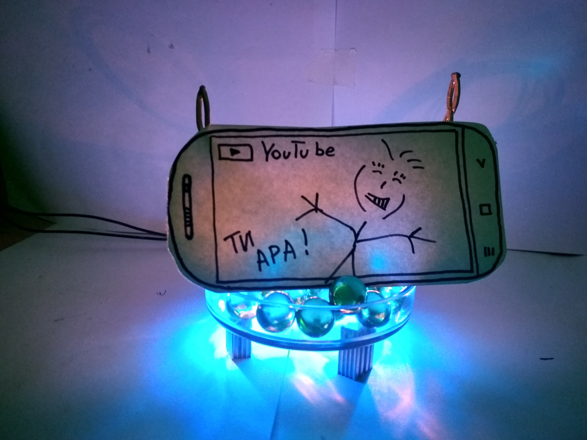 Night light and phone holder - My, With your own hands, Phone holder, LED lights, Crafts, Longpost