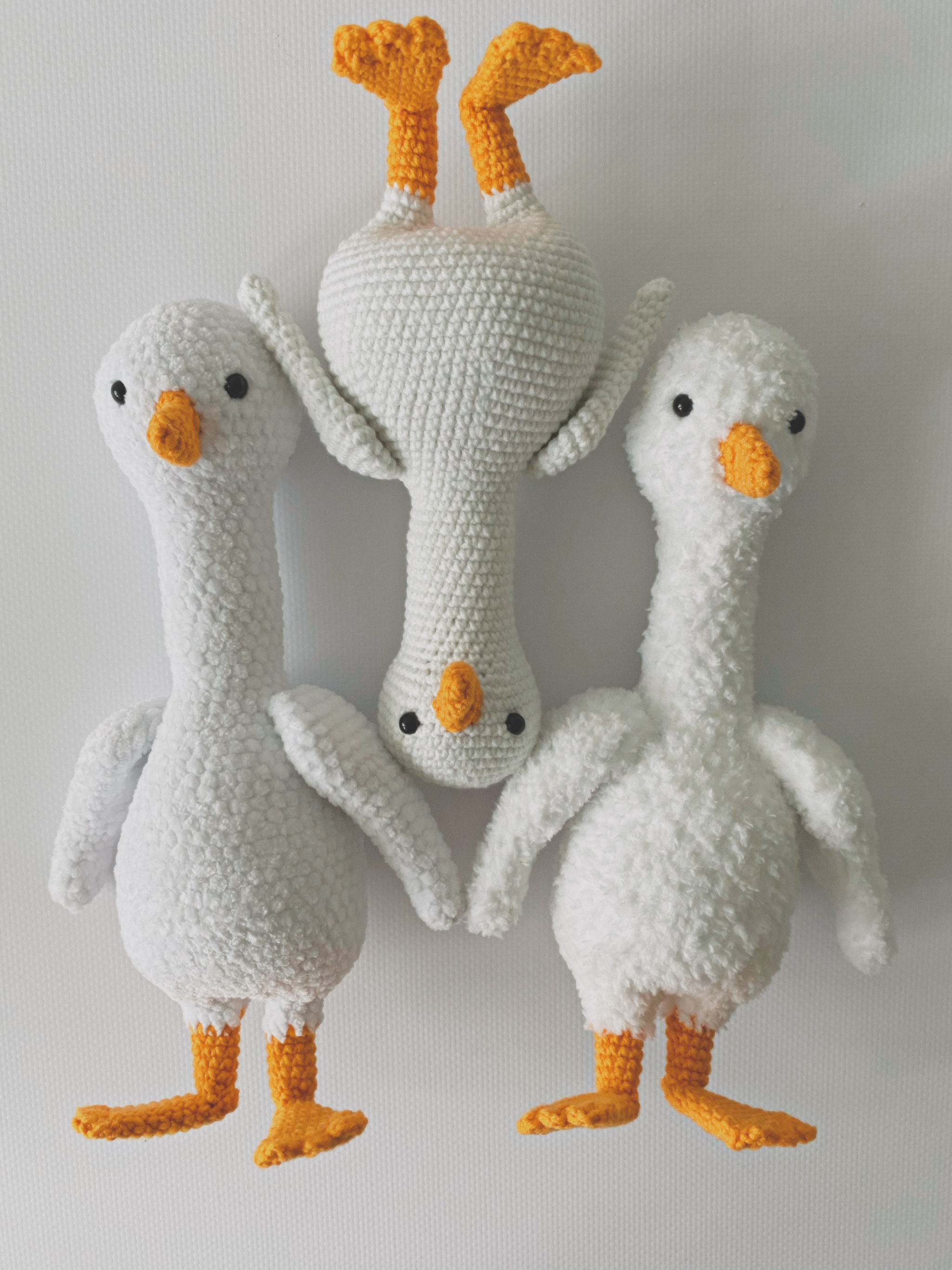 Knitted geese - My, Amigurumi, Handmade, With your own hands, Needlework, Needlework without process, Knitting, Crochet, Knitted toys, Creation, Hobby, Гусь, Longpost