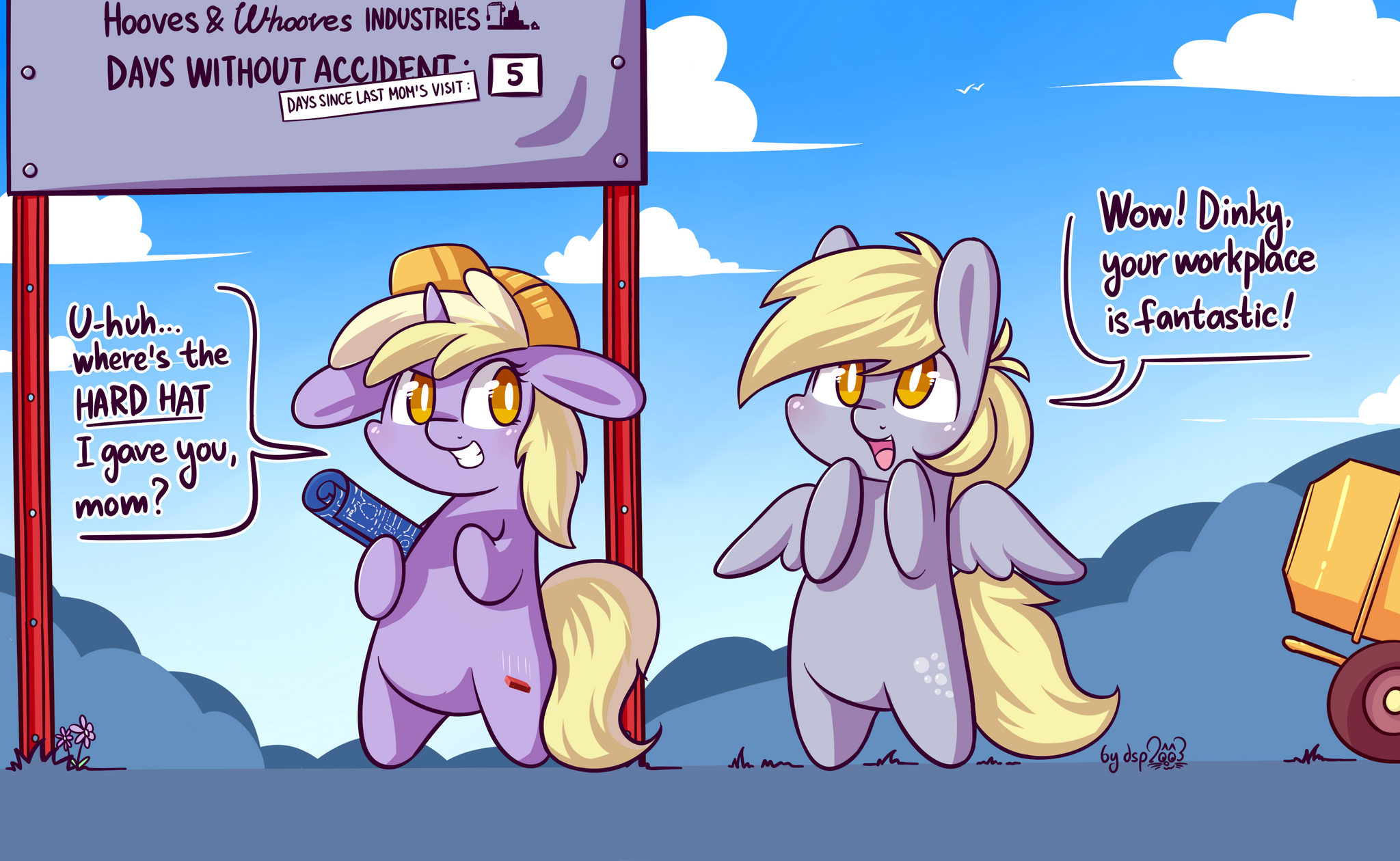 Вау! Динки, у тебя на работе так интересно! - My Little Pony, Derpy Hooves, Dinky Hooves