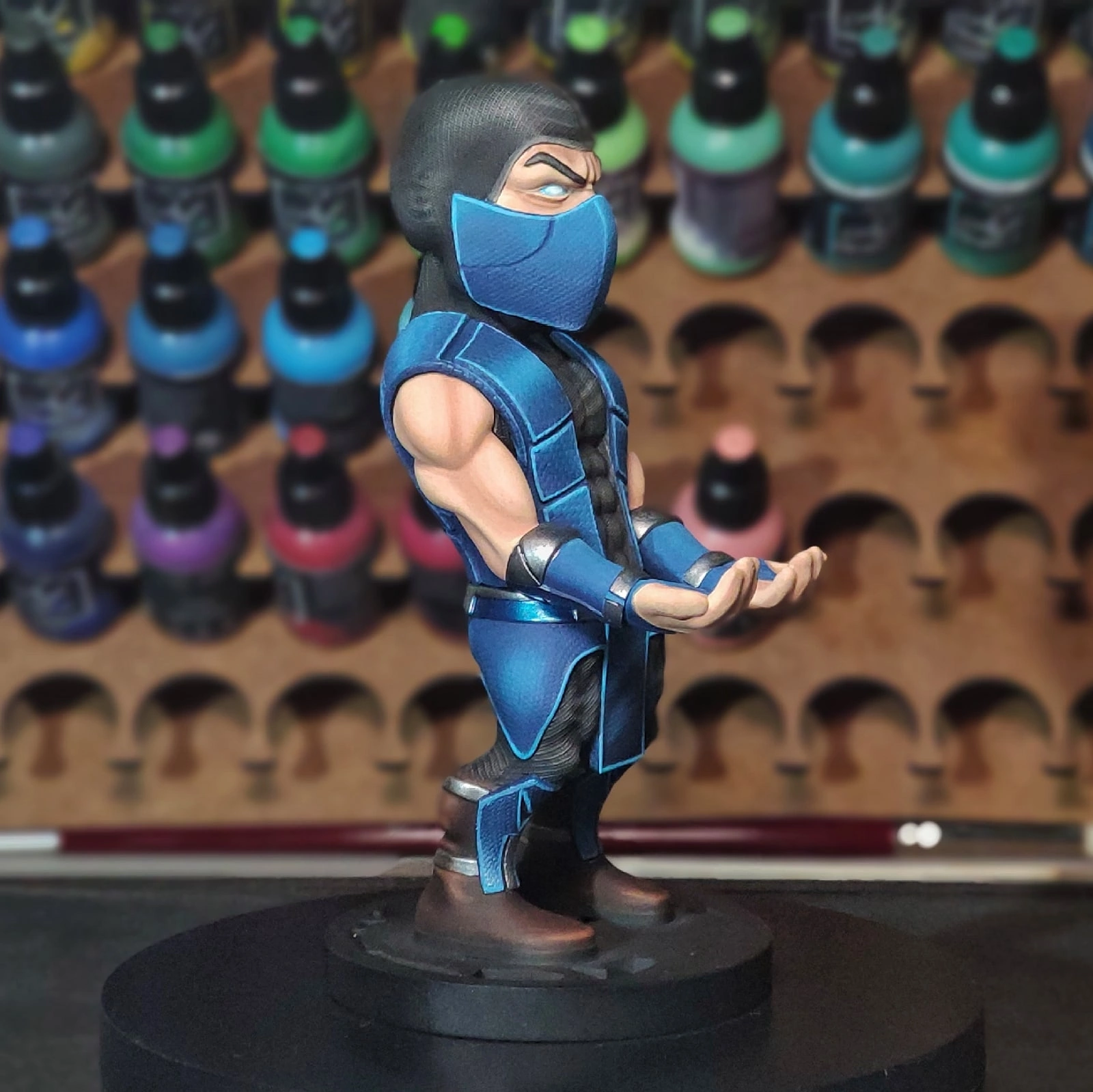 Telephone Sub-Zero - My, 3D, 3D печать, 3D printer, Collecting, Collection, Telephone, Collectible figurines, Mortal kombat, Sub Zero, Polymers, Painting miniatures, Stand modeling, Figurines, Modeling, Scale model, Needlework without process