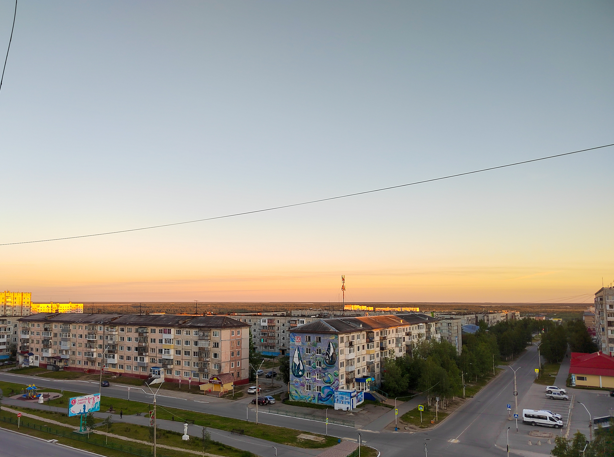 White Nights. Usinsk (07/04/2022 1:00 AM) - My, Usinsk, Komi, White Nights, Mobile photography, The photo, Longpost, dawn