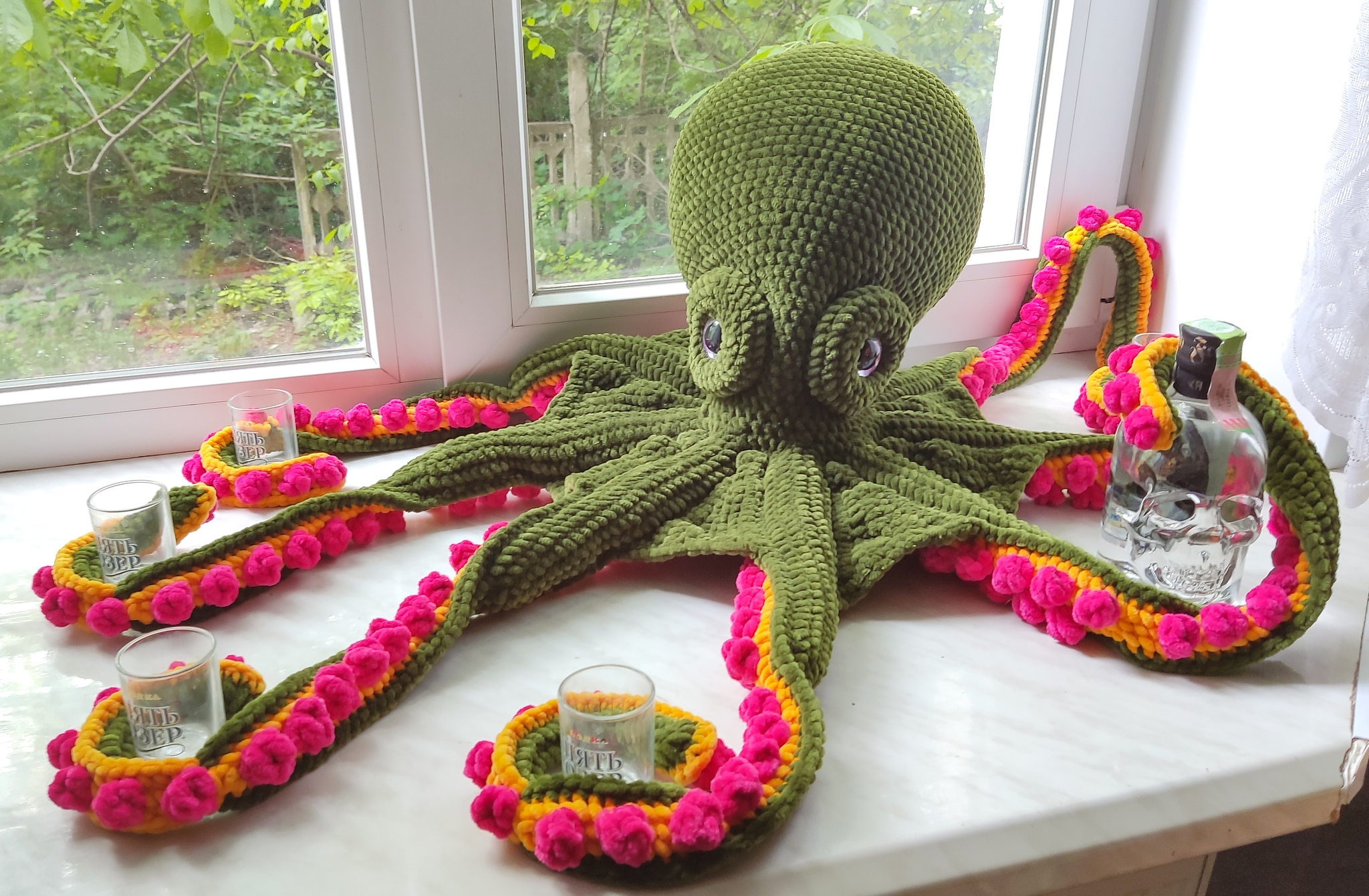 Plus one - My, Octopus, Claude, Knitted toys, Interior toy, Plush Toys, Plush yarn, Needlework without process, With your own hands, Needlework, Longpost