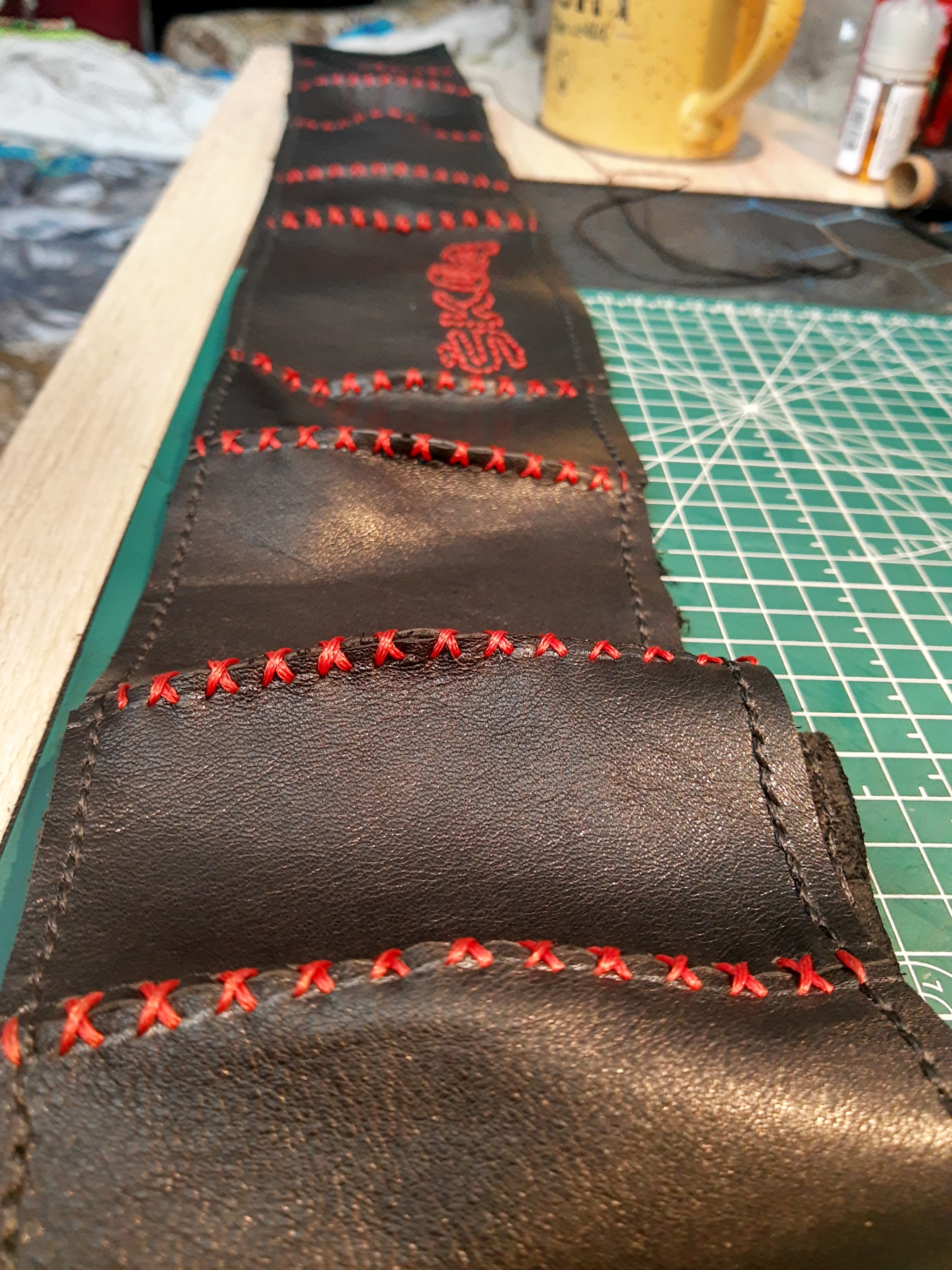 Finished what I started - My, Leather products, Natural leather, Hobby, Needlework, Needlework with process, Vacation, Longpost