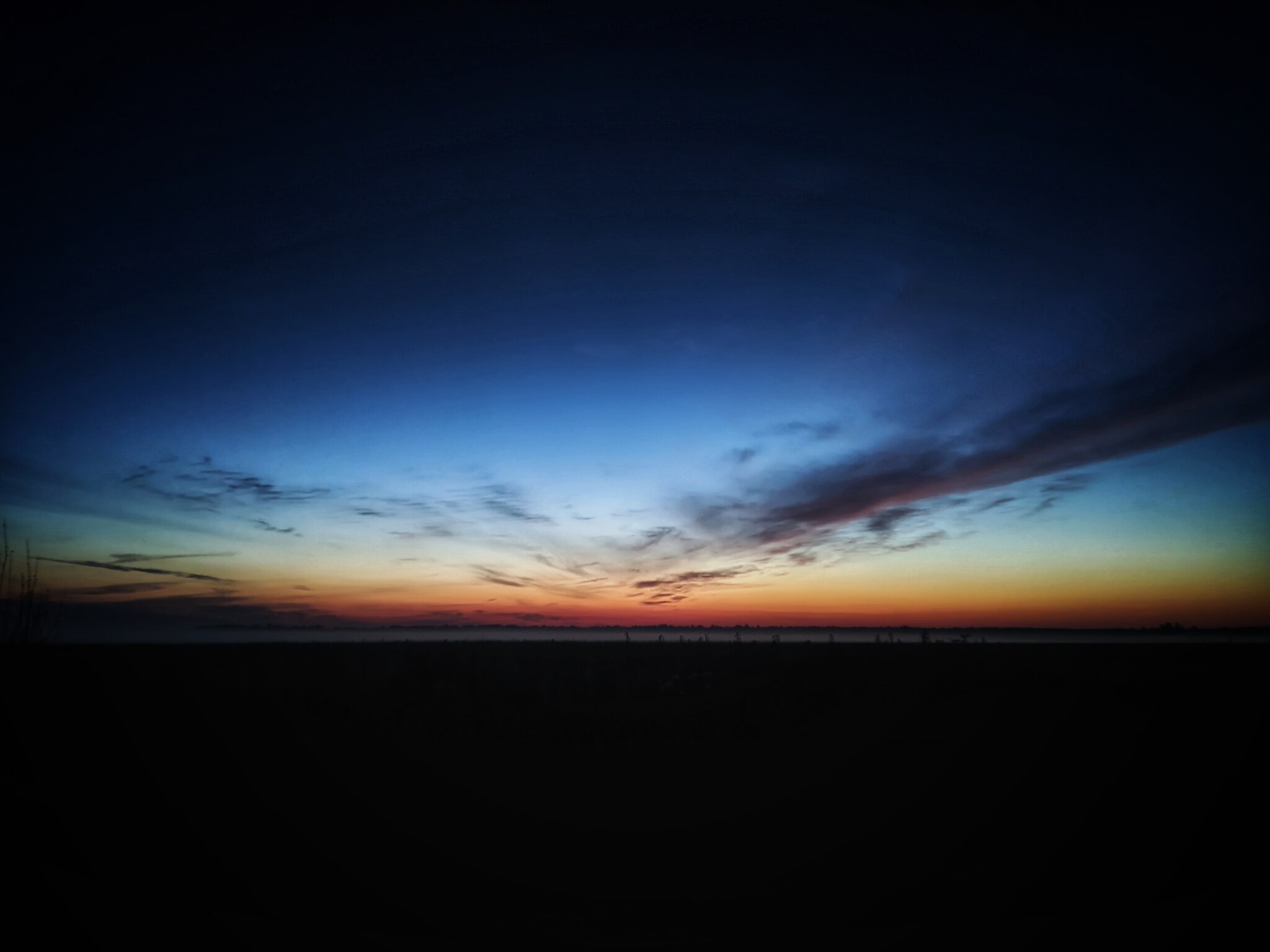 Sunset - My, Sunset, Mobile photography, Field, Sky, Night, Horizon, Fog