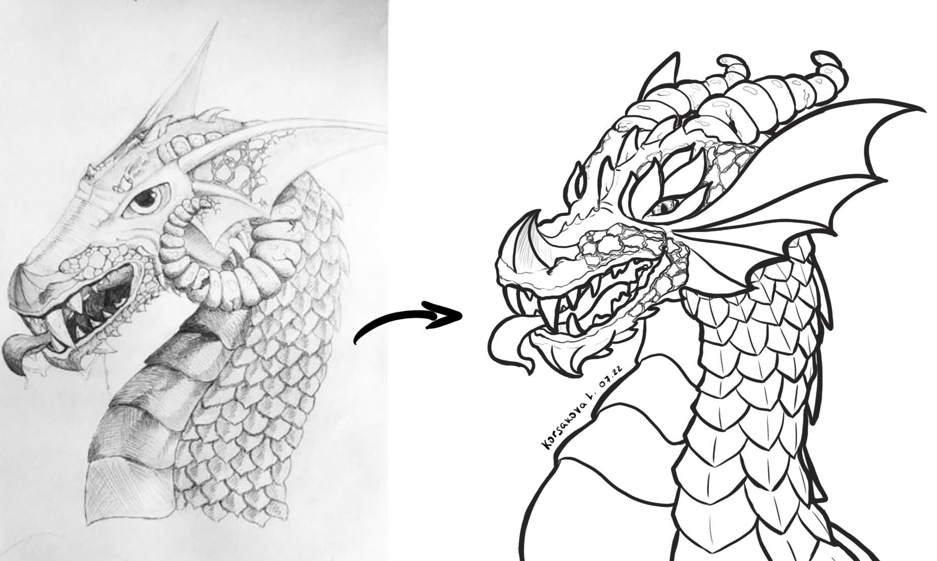 It was - it was - My, Digital drawing, Painting, The Dragon, Drawing process