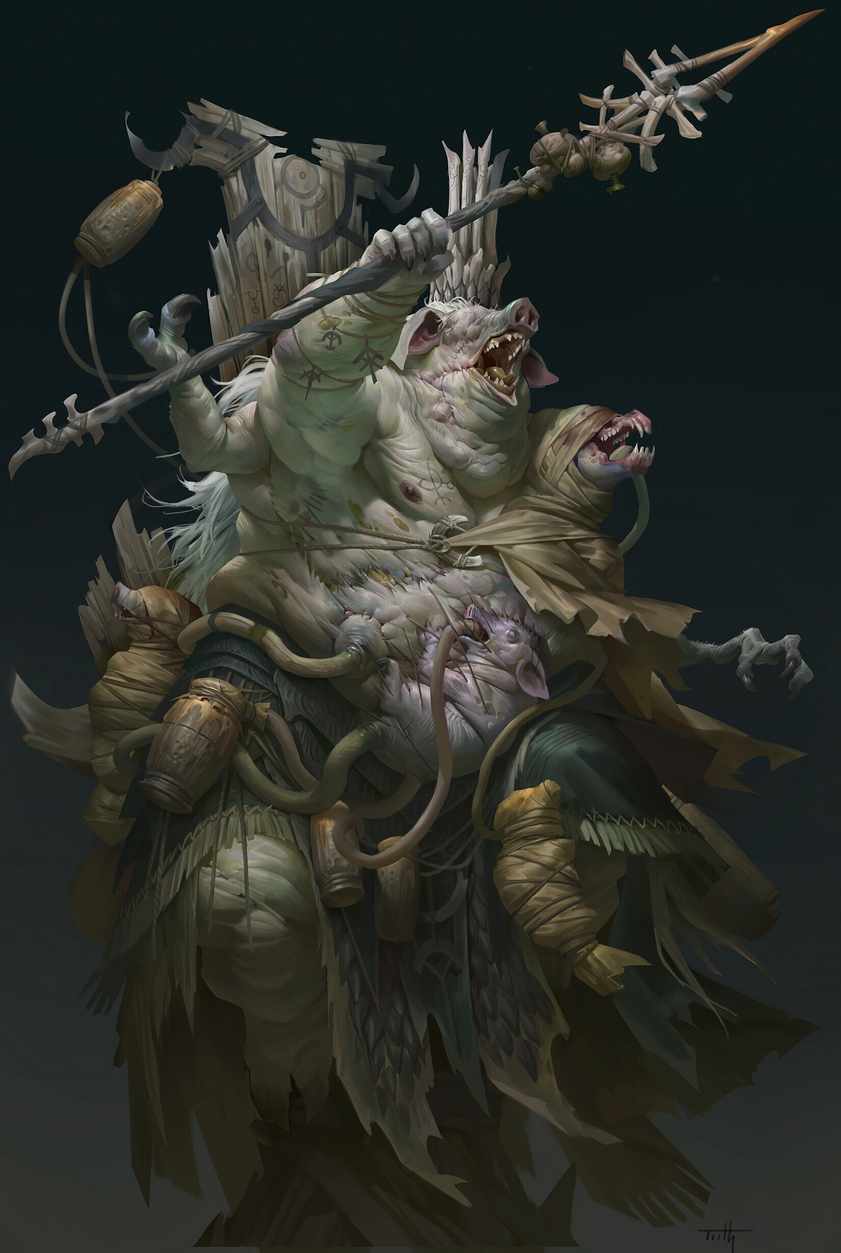 Tooth Wu Art - Art, Artstation, Fantasy, Monster, Demon, Dark fantasy, Tooth Wu, Longpost