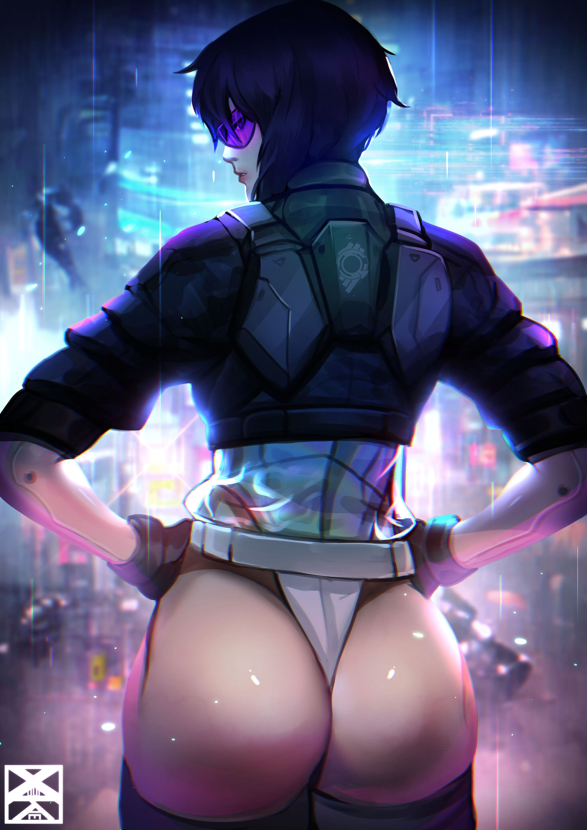 Major - NSFW, Xuuikie, Art, Anime, Anime art, Hand-drawn erotica, Ghost in armor, Kusanagi motoko, Booty