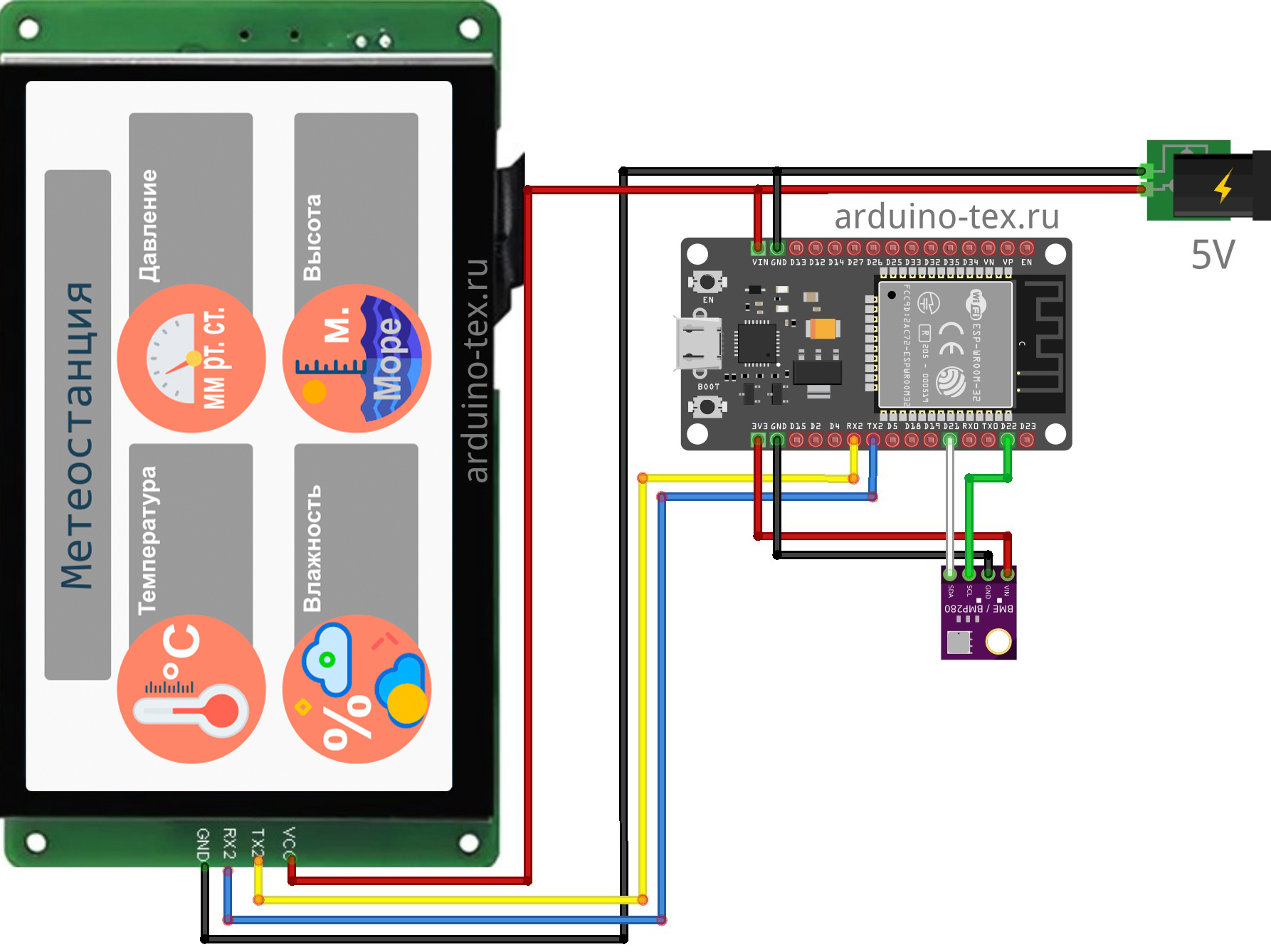 Мини-метеостанция на ESP32 (Arduino) своими руками | Пикабу