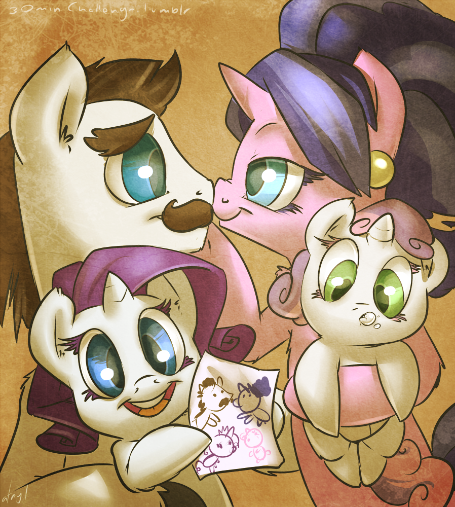 Семейное фото - My Little Pony, Арт, Rarity, Sweetie Belle, Cookie Crumbles, Hondo Flanks