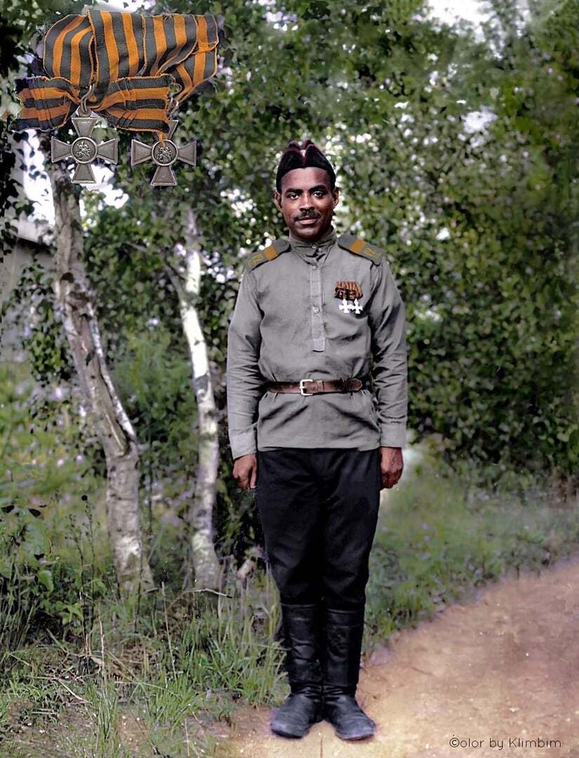 And such was the Knight of St. George's Crosses - Story, World War I, Российская империя, Black and white photo, Colorization