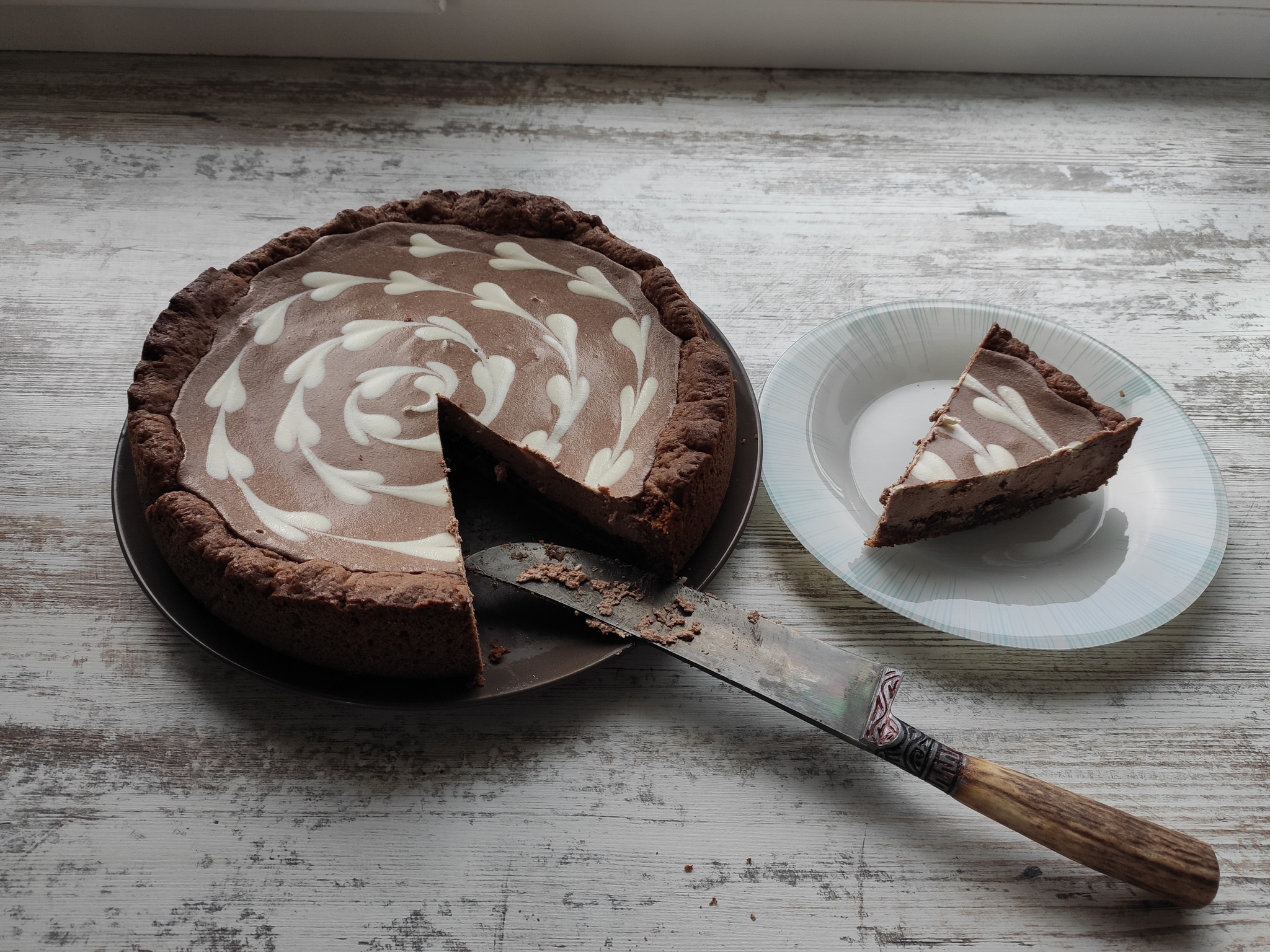 Cottage cheese and chocolate tart - My, Recipe, Confectionery, Chocolate, Baking with cottage cheese, GIF, Longpost