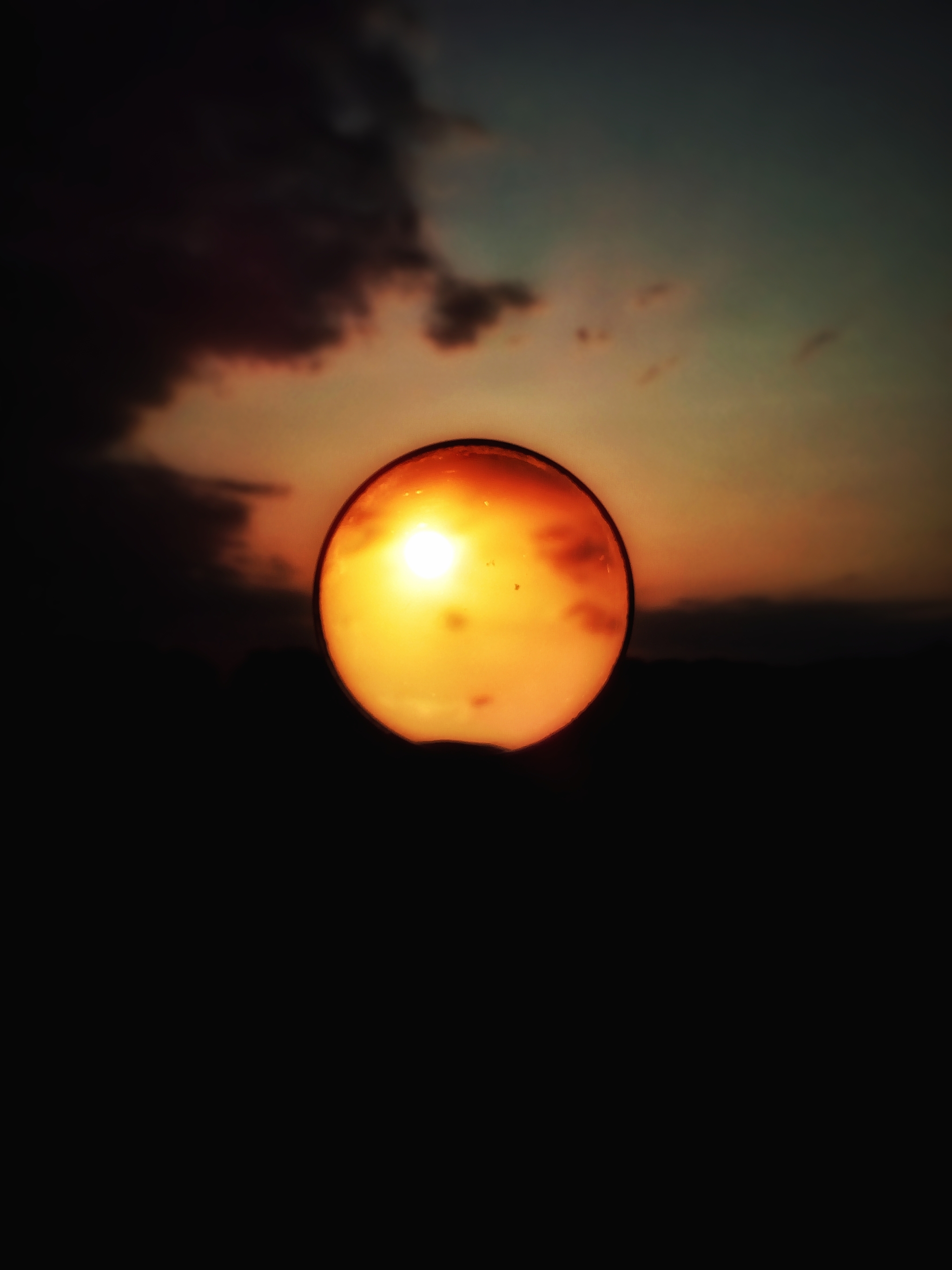 Magnifier and Sunset - My, Sunset, Mobile photography, Magnifier