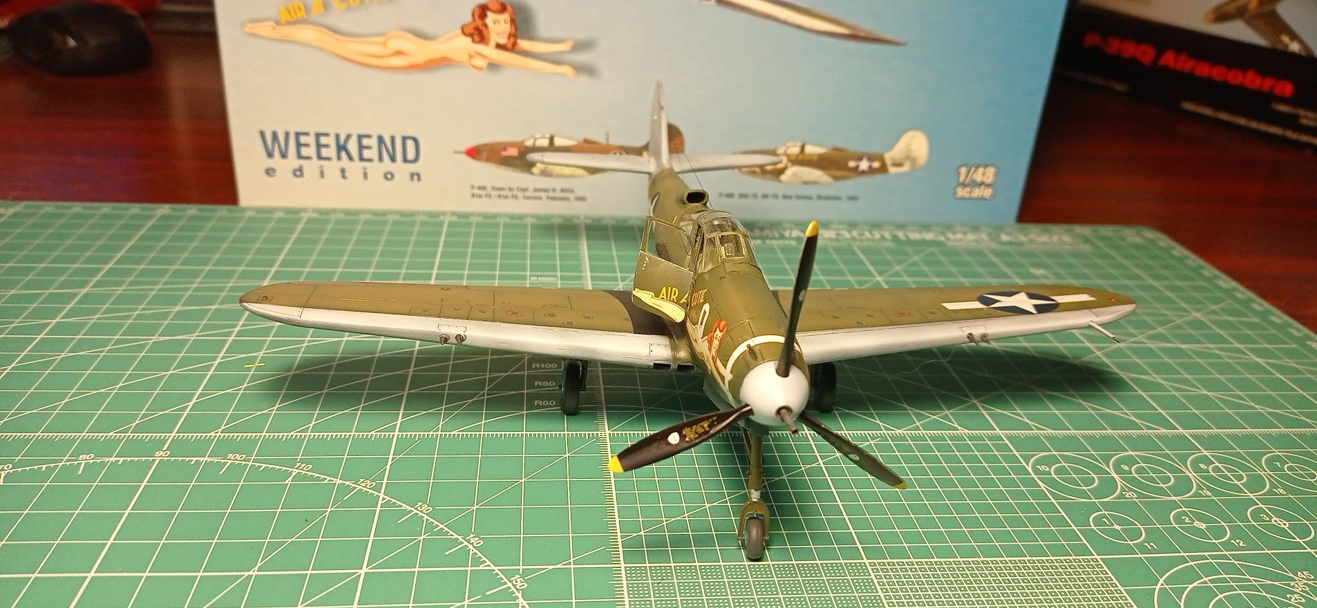 P-400  1/48  Eduard - My, Aviation, Scale model, Stand modeling, Modeling, The Second World War, Collecting, Longpost