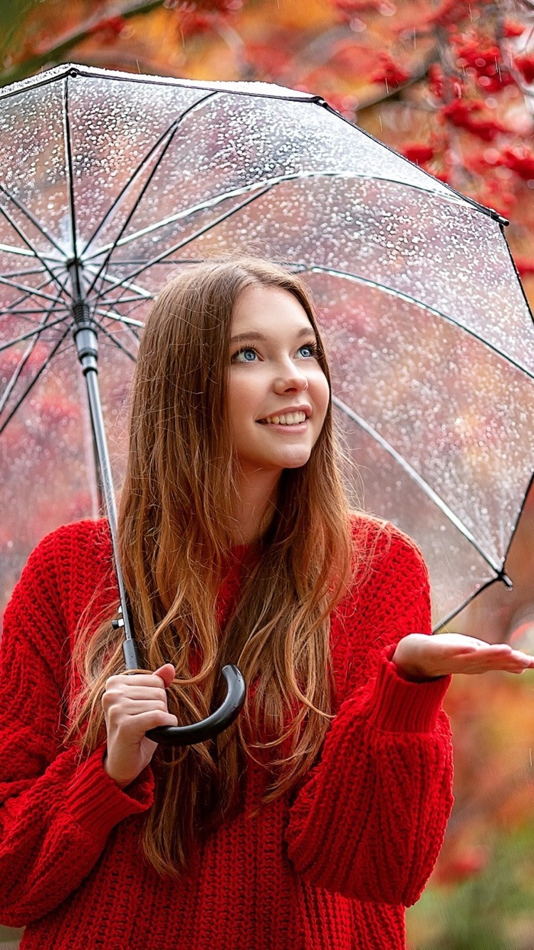 Under the umbrella - Girls, The photo, Rain