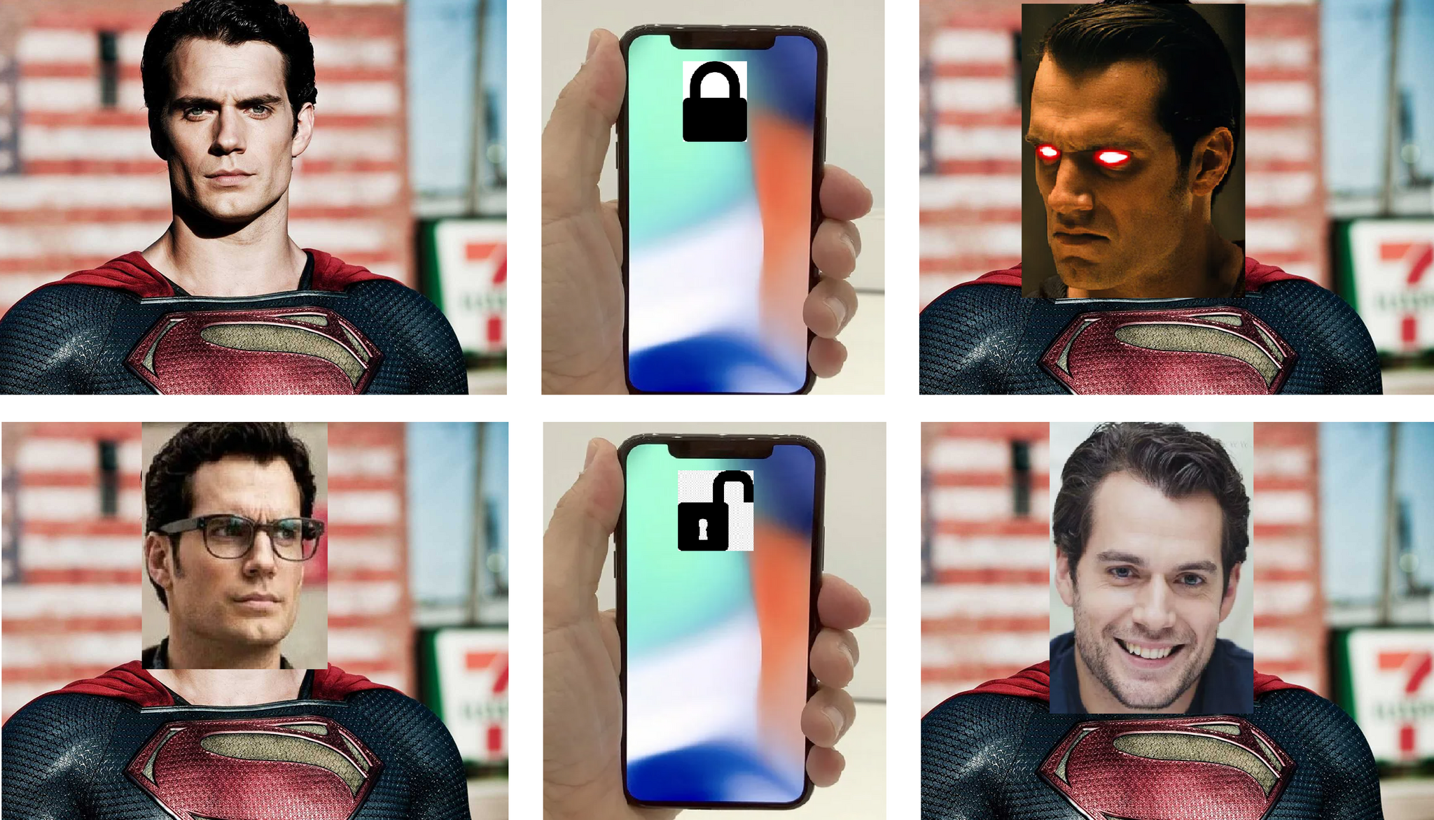 Faysaidi - Humor, Memes, Superman, Dc comics, Henry Cavill, iPhone, Face id