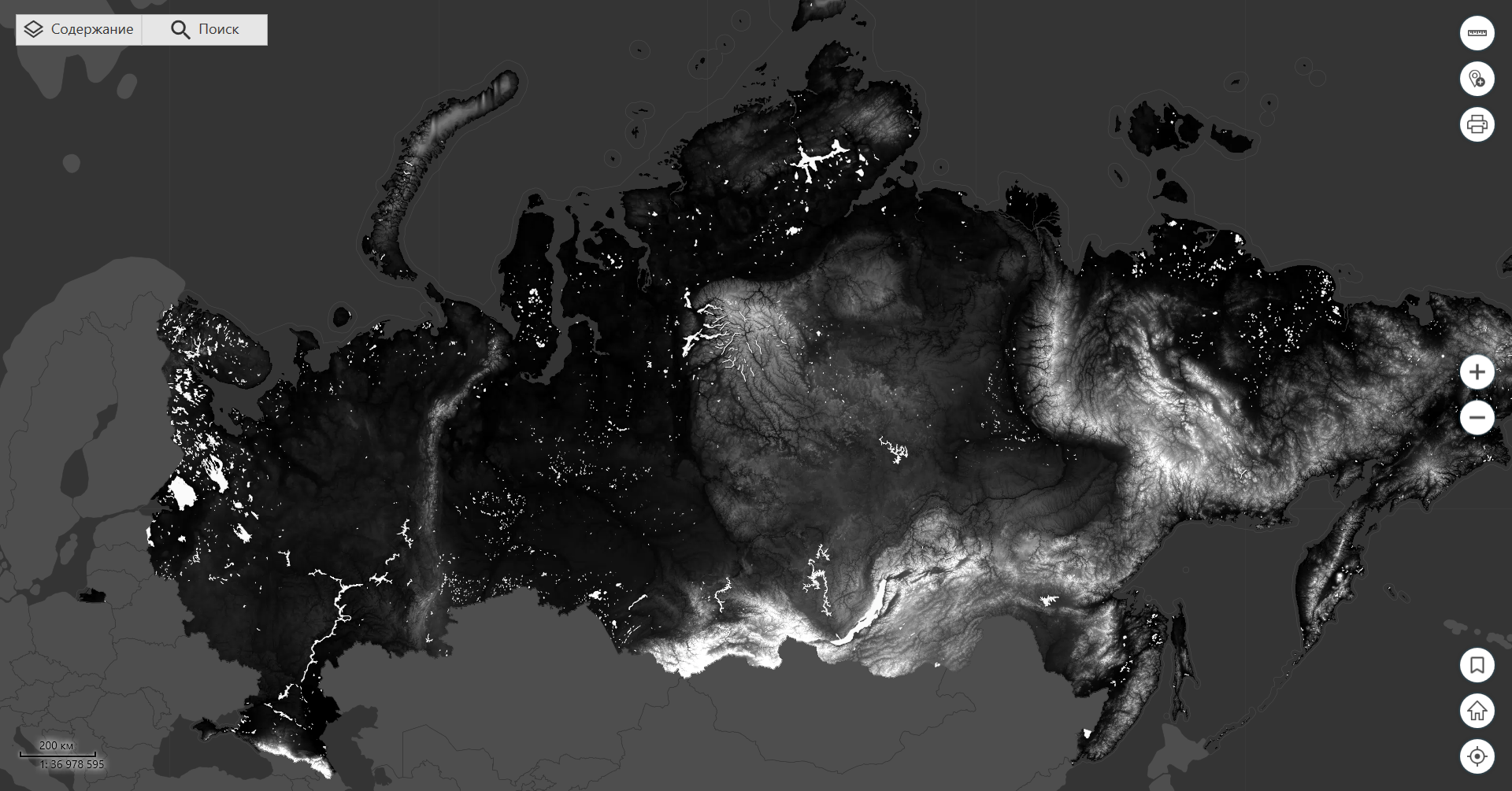 River network and watershed boundaries of the Russian Federation, built on the basis of initial raster data of the digital elevation model - My, Russia, Cards, Relief, Interesting, Hydrology, River, Lake, Water, Informative, Comparison, Longpost