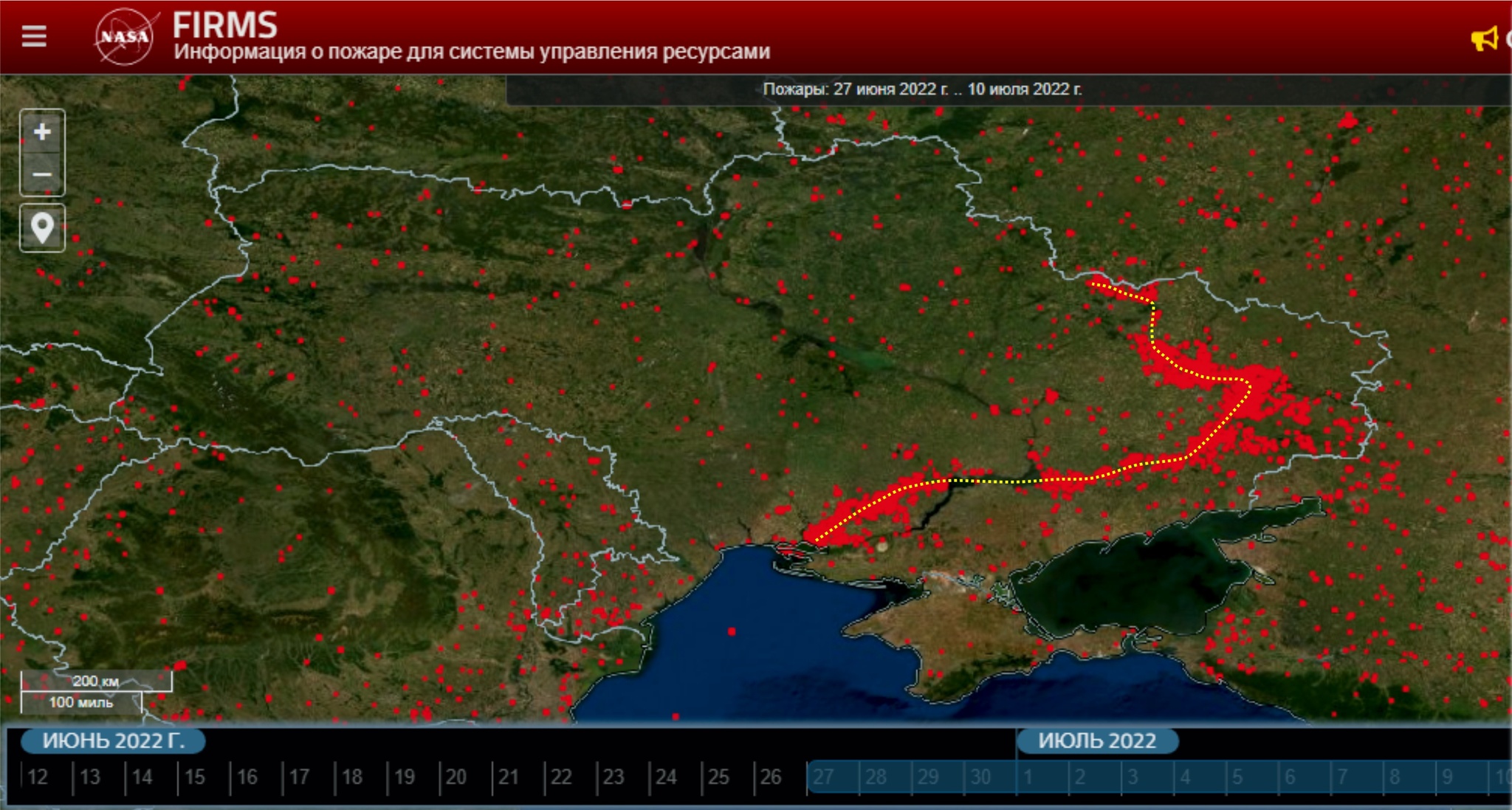 Fires in Ukraine for two weeks of June-July 2022 - My, Politics, NASA, Video, Youtube, Fire