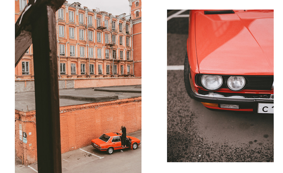 Beautiful girl and red BMW - NSFW, Sexuality, Girls, Erotic, Rusa, Boobs, Stomach, Booty, Legs, Feet, Good body, Girl with tattoo, Heels, Longpost