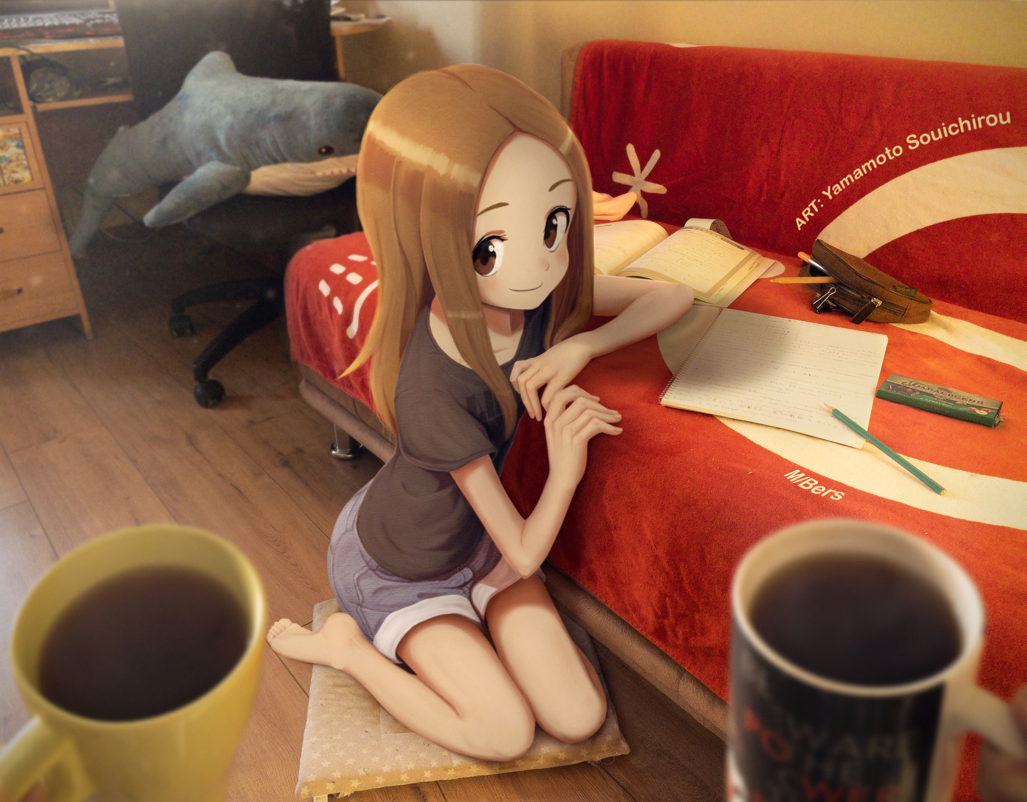 Takagi_MS - Моё, Anime Art, Аниме, Anime Madskillz, 2D Among Us, Karakai jouzu no takagi-san, Takagi-San