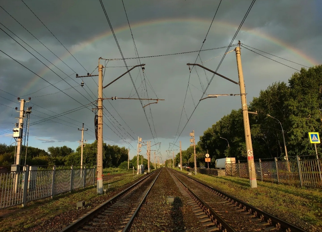 Rainbow - My, The photo, Mobile photography, Rainbow, Novosibirsk, Street photography, beauty