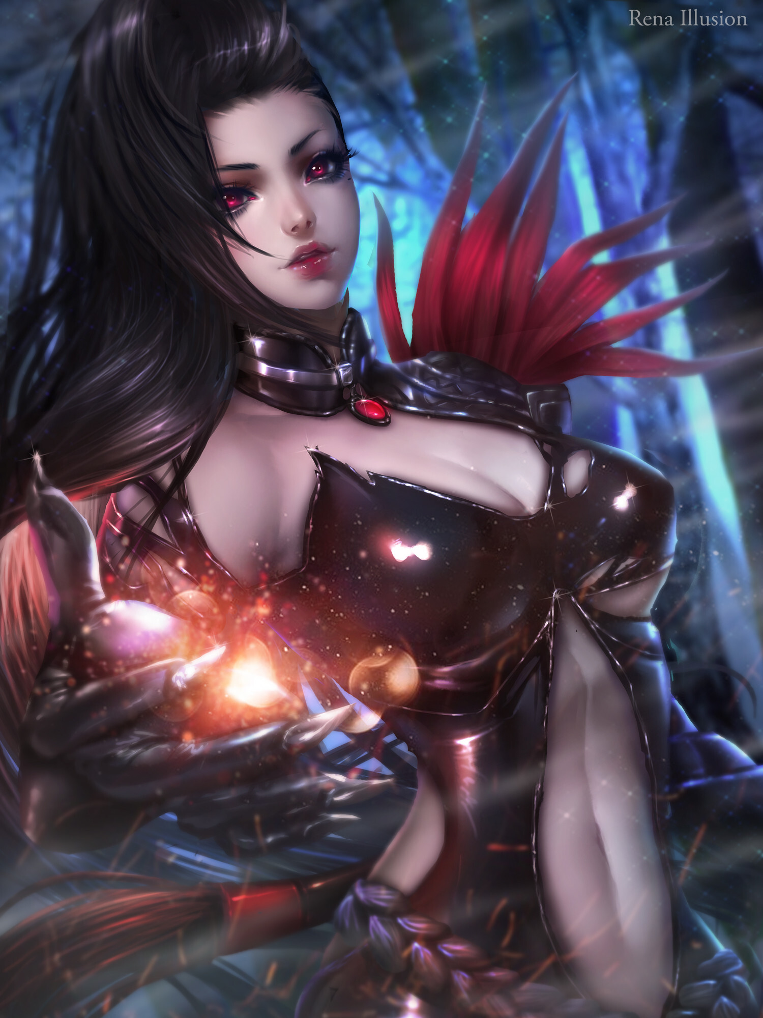 Rena Illusion Art - Art, Artstation, Games, Genshin impact, Barbara, Gorou, Arlecchino, League of legends, Ahri, Blade and Soul, Final Fantasy XV, Anime art, Longpost