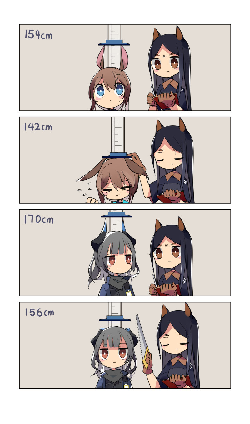 Measuring correctly - Anime, Anime art, Art, Comics, Amiya, Dobermann (Arknights), Liskarm