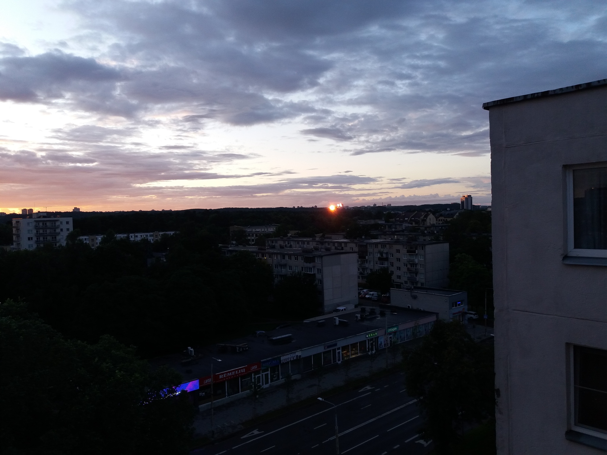 sun reflection - Nature, Vilnius, Sunset, Longpost