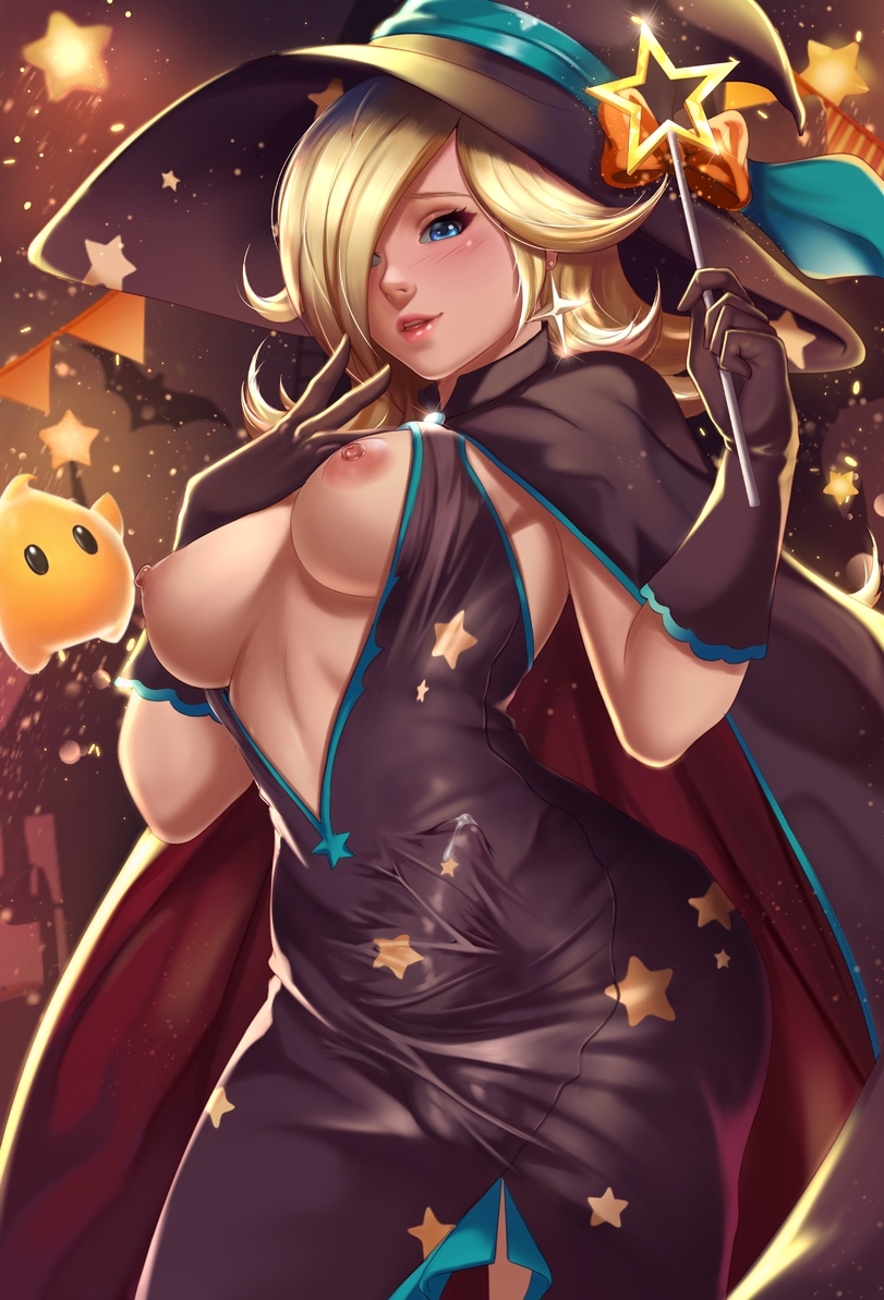 Rosalina (Exlic) - NSFW, Erotic, Hand-drawn erotica, Futanari, Futa art, Big dick futa, Futa Bulge, Super mario, Rosalina, Exlic, Longpost