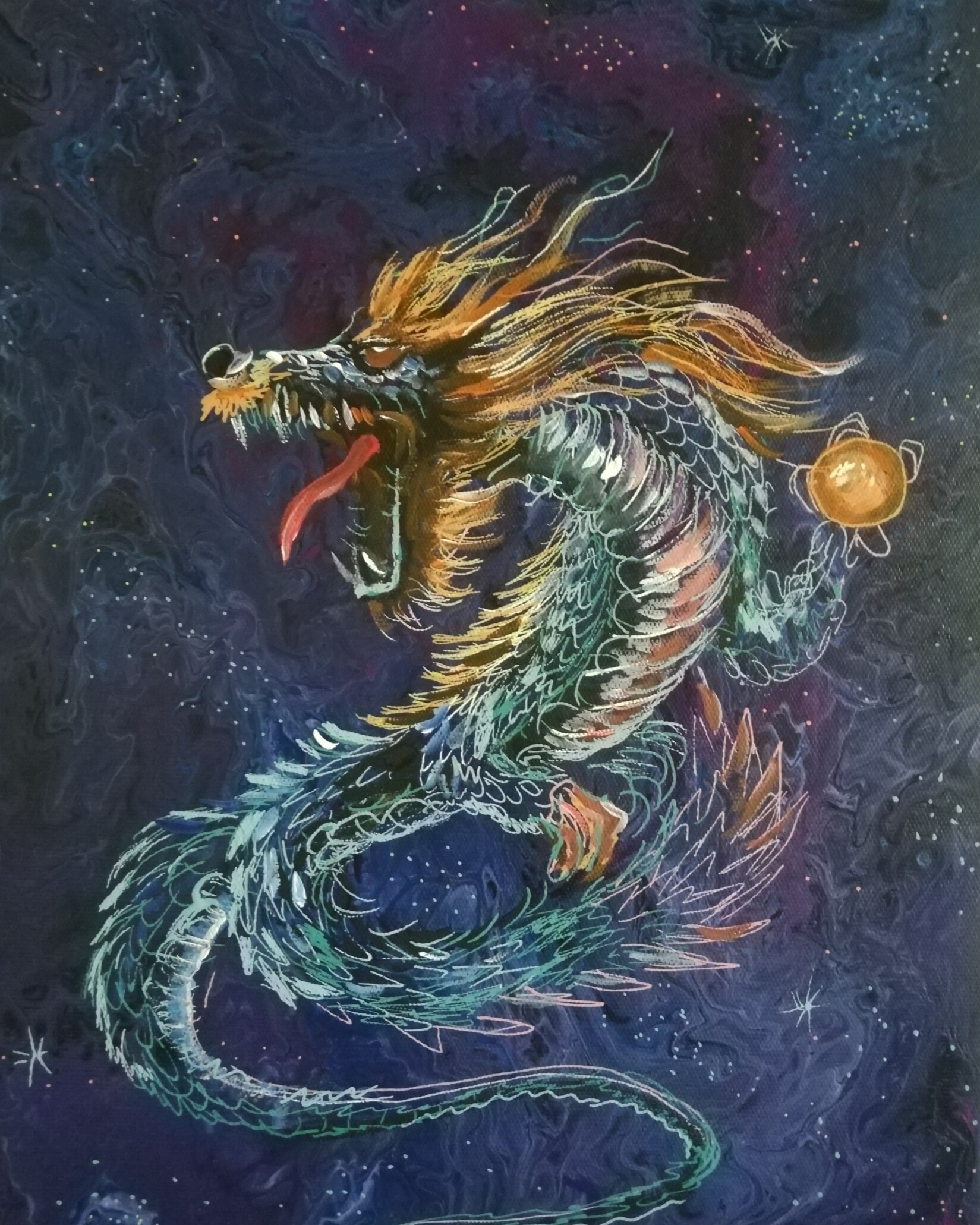 dragon - My, The Dragon, Saturday, Oil painting, Klimov