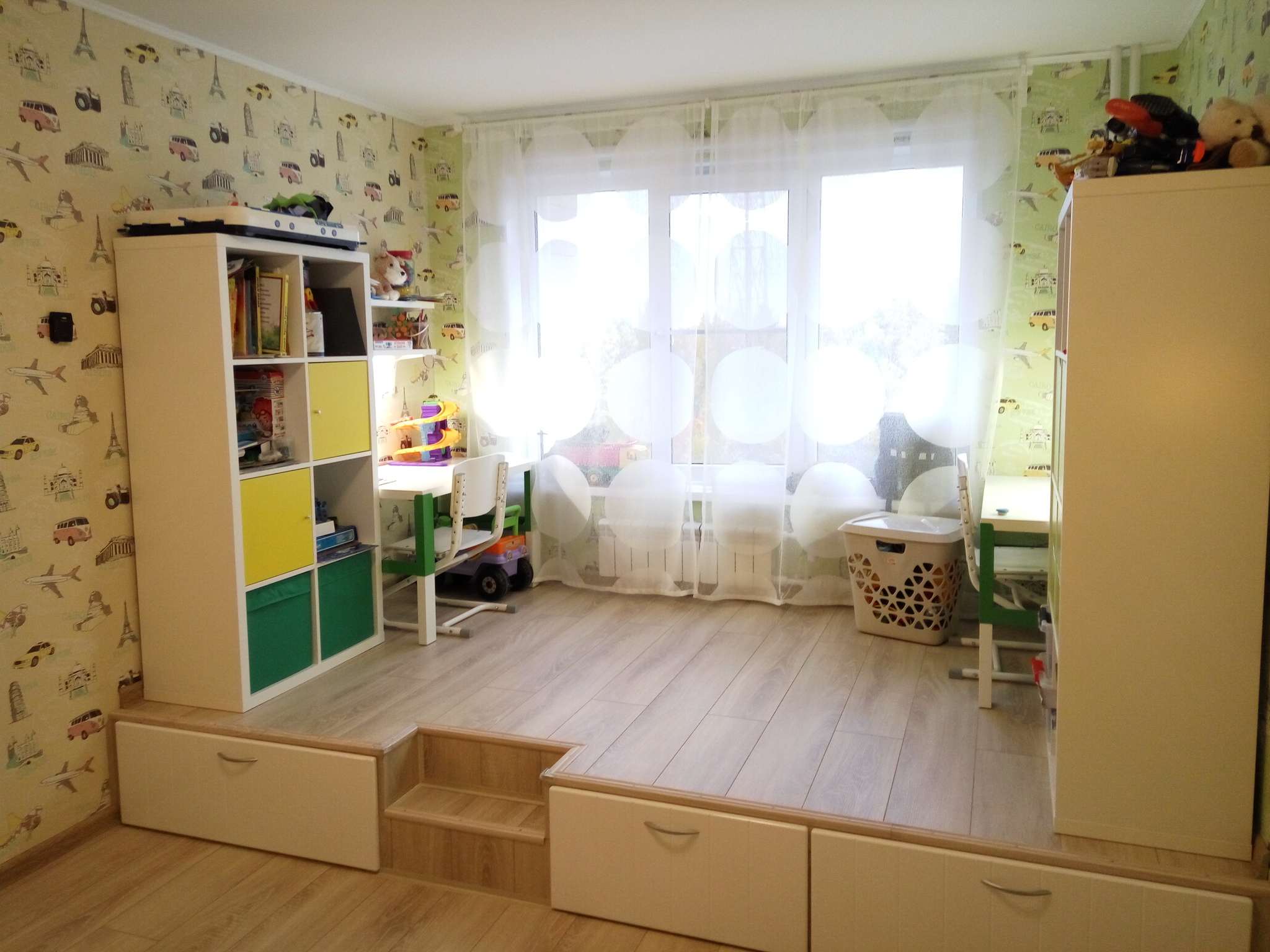 Renovation in the nursery with pull-out beds - My, Furniture, Interior, Building, Video, Soundless, Longpost