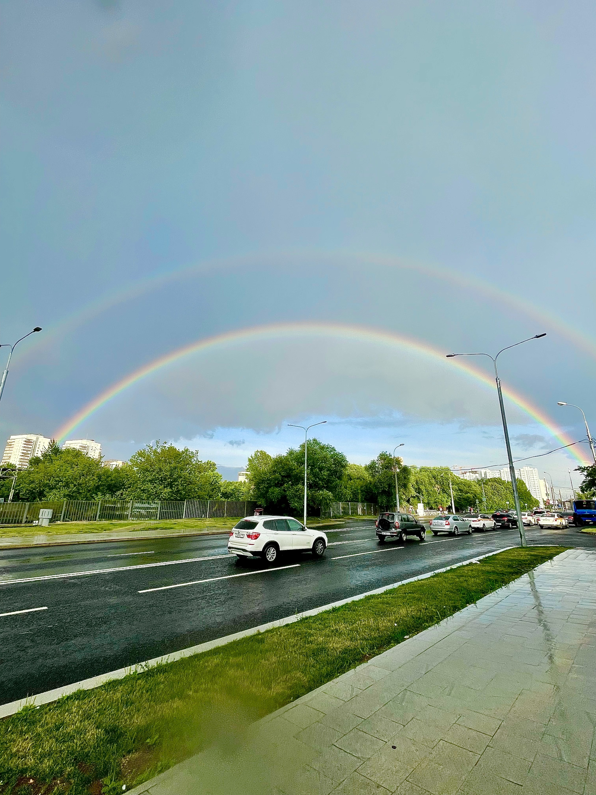 road to the rainbow - My, Rainbow, Road, After the rain, The photo, Moscow