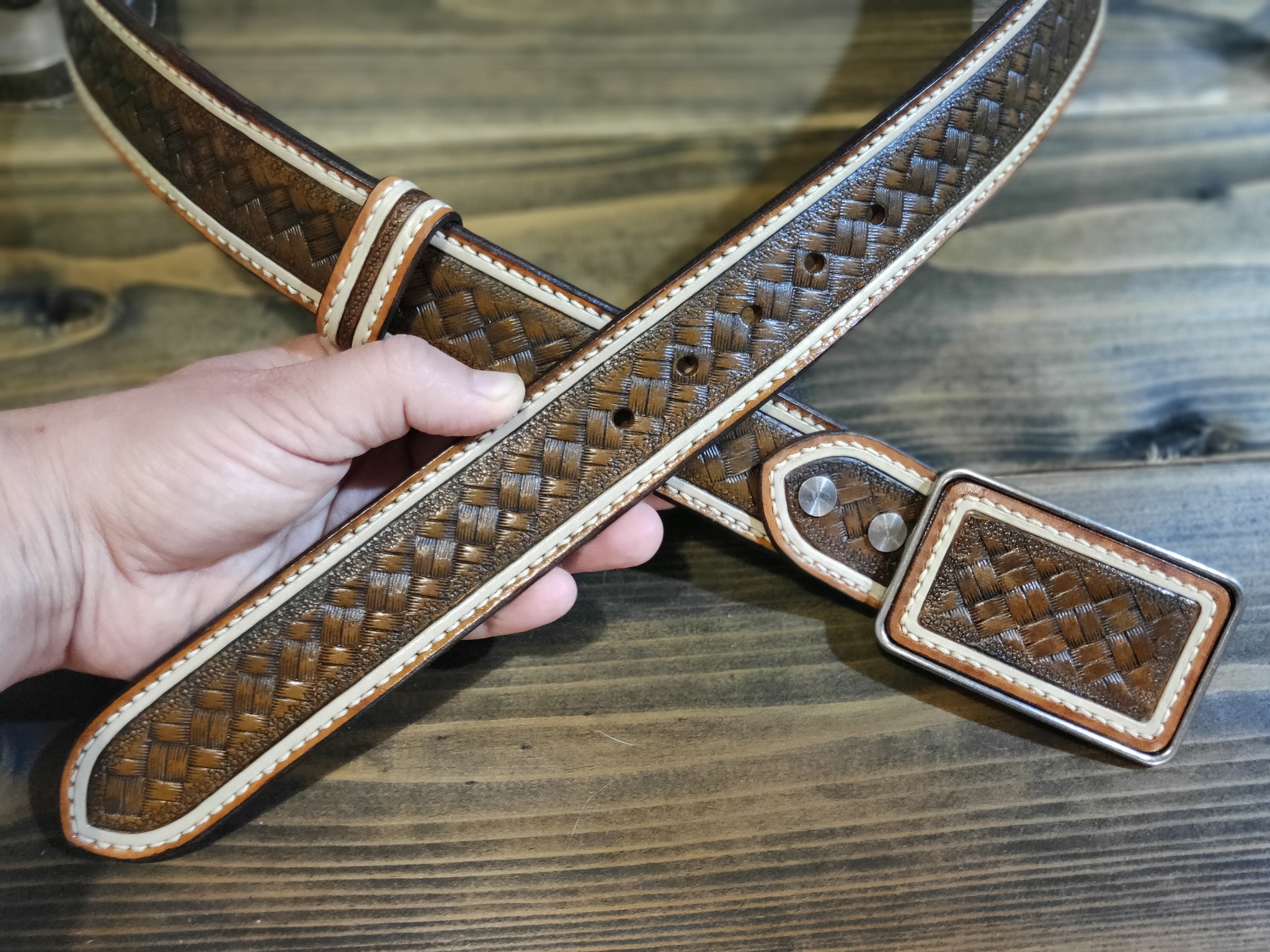 Belt Brown - My, Belt, Needlework without process, With your own hands, Accessories, Hobby, Leather products, Longpost