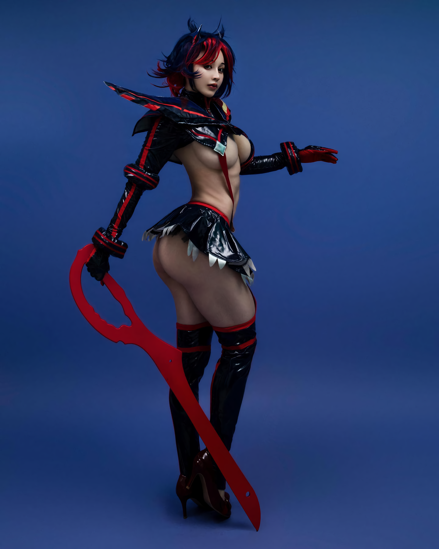 Yuan Herong as Ryuko Matoi - NSFW, Yuan Herong, Strong girl, Matoi Ryuuko, Kill la Kill, Cosplay, Asian, Girls, The photo, Sports girls, Fitonyashka, Video, Vertical video, Longpost, Anime