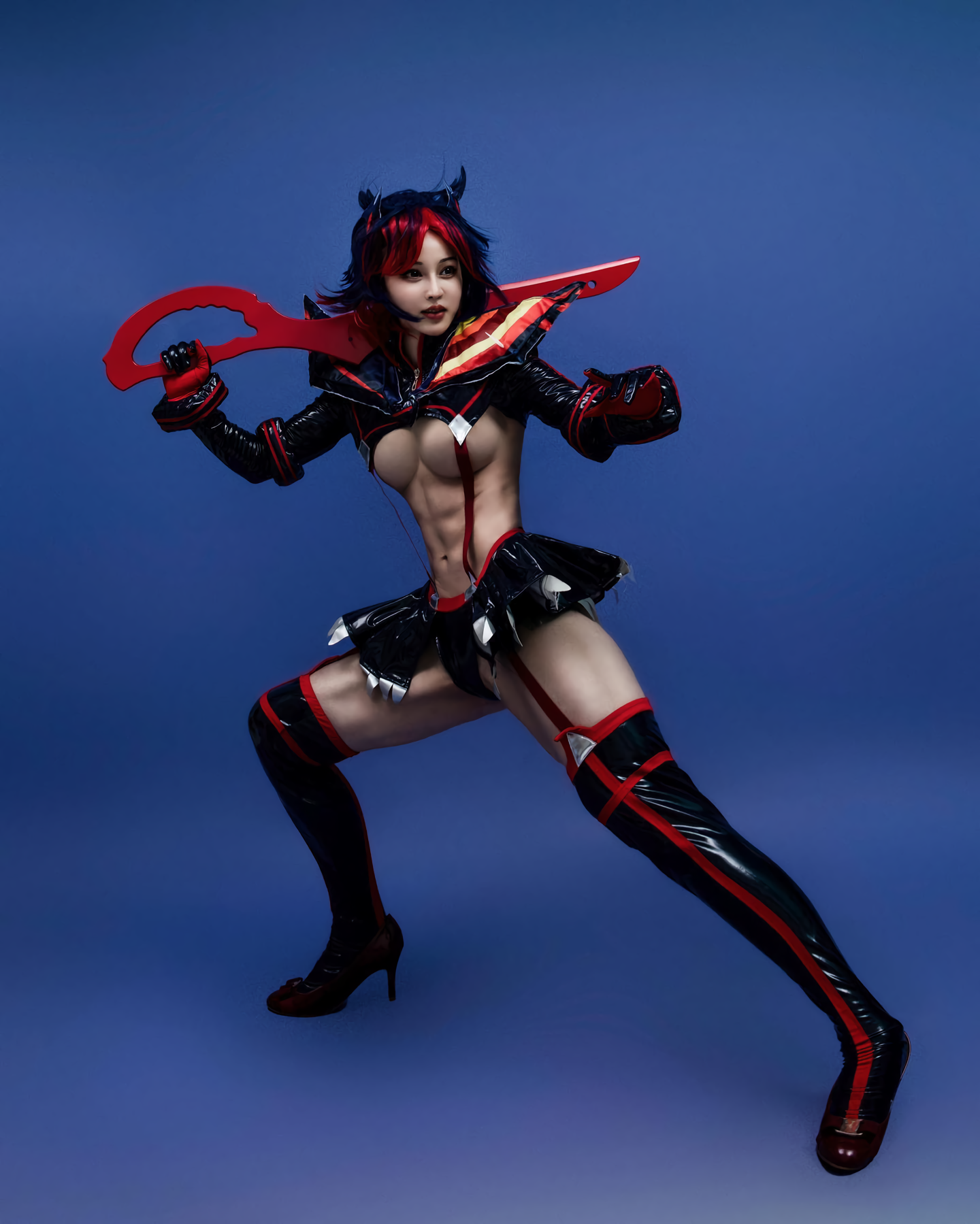 Yuan Herong as Ryuko Matoi - NSFW, Yuan Herong, Strong girl, Matoi Ryuuko, Kill la Kill, Cosplay, Asian, Girls, The photo, Sports girls, Fitonyashka, Video, Vertical video, Longpost, Anime