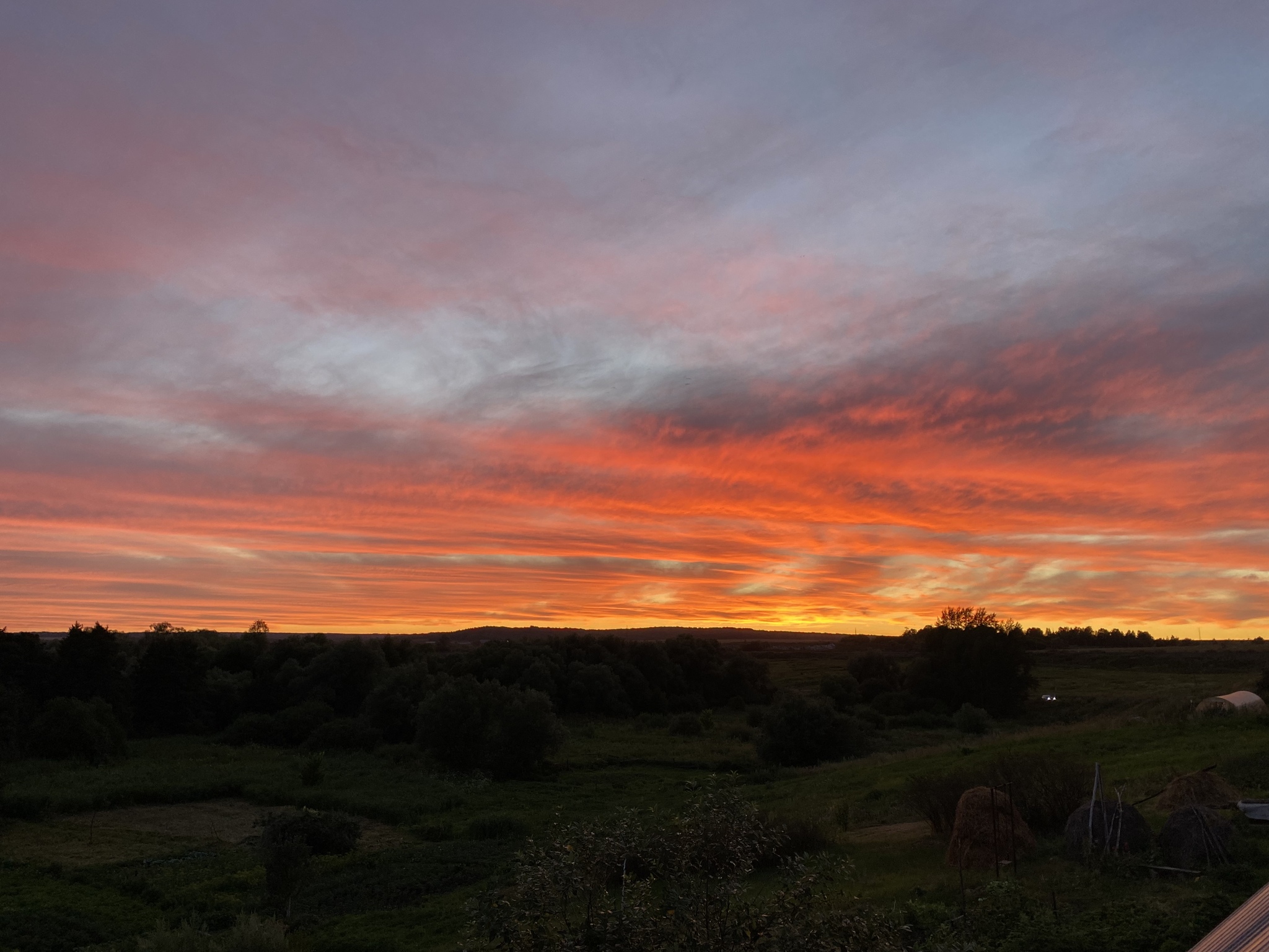 In the Bashkir village - My, Mobile photography, Nature, Sunset