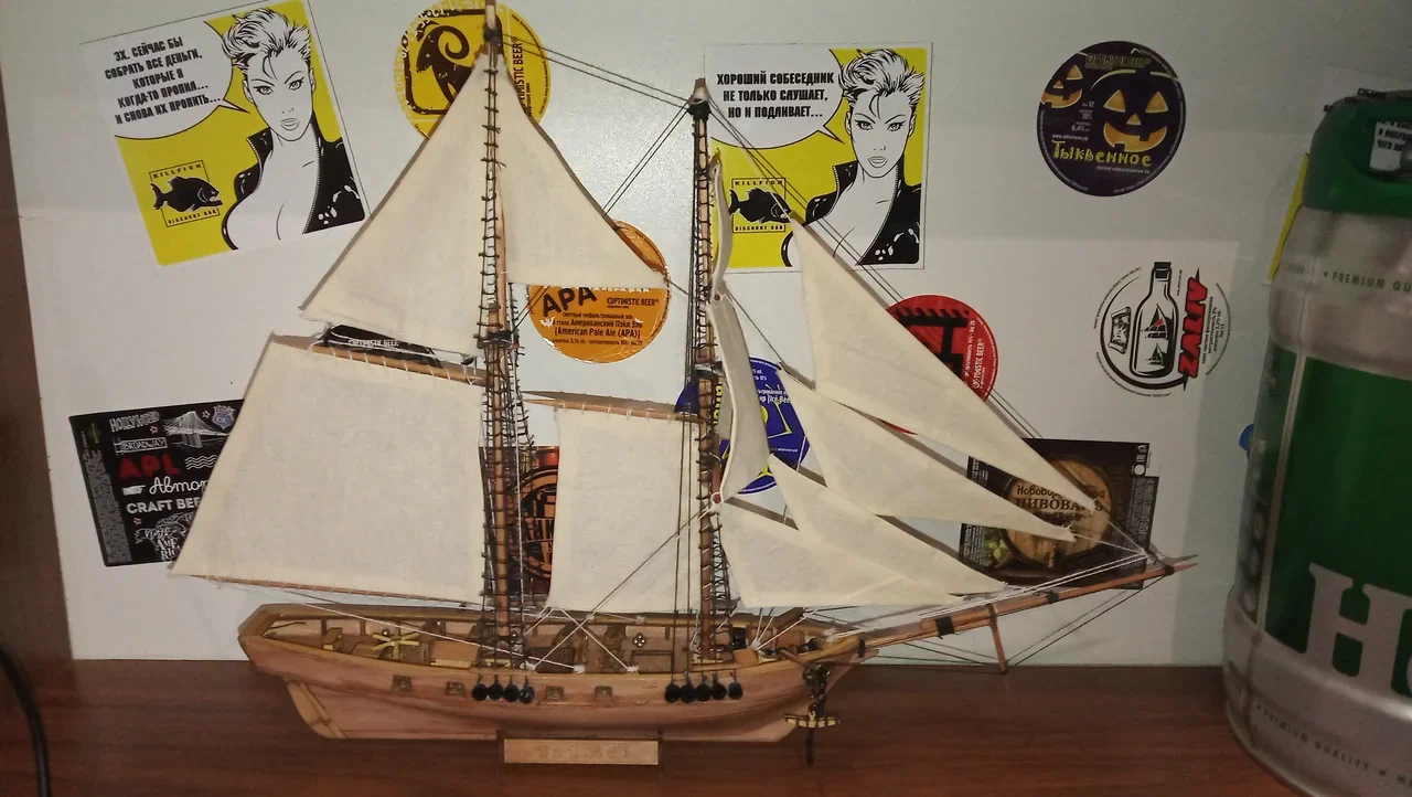 Model of the Chinese sailboat - My, Crafts, Stand modeling, Scale model, Hobby, Longpost